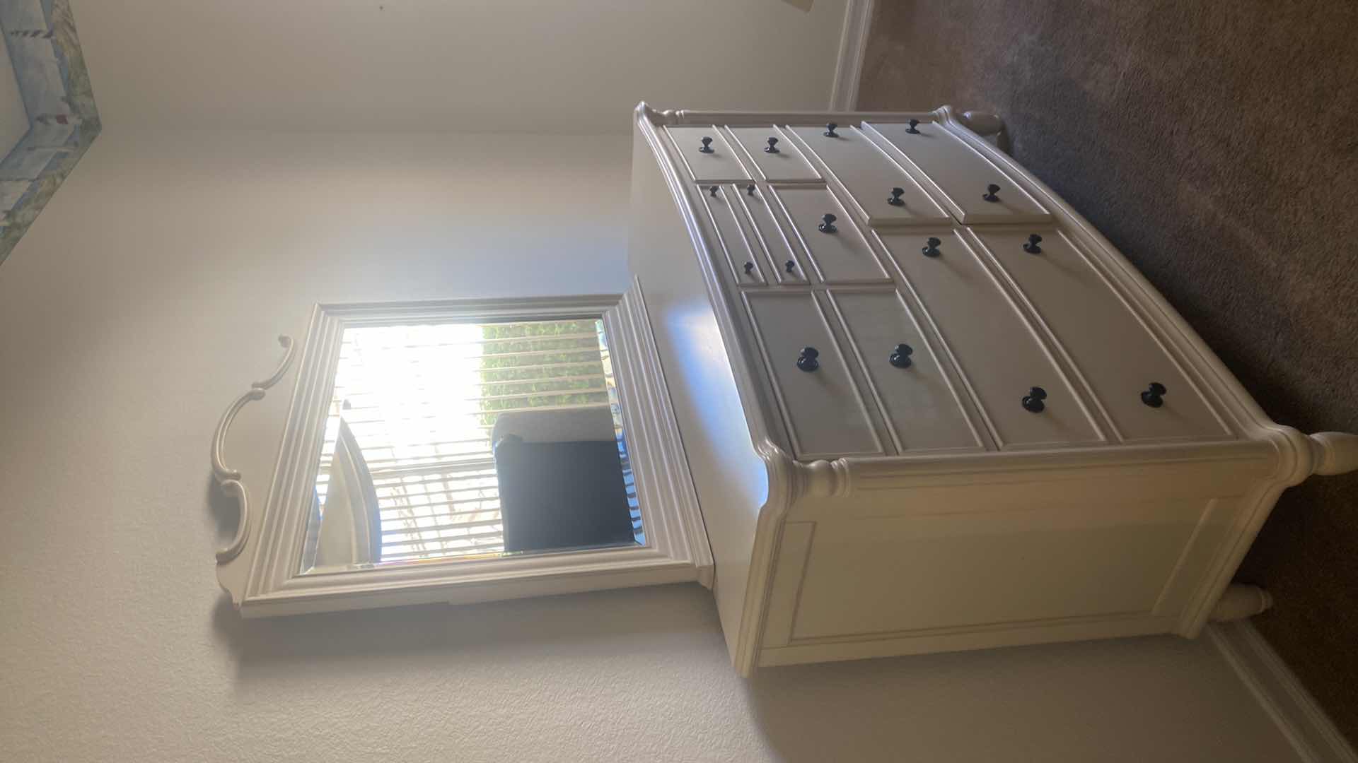 Photo 1 of CHRIS MADDEN HOME CREAM COLORED 11 DRAWER DRESSER WITH MIRROR 62” X 19” H 42”