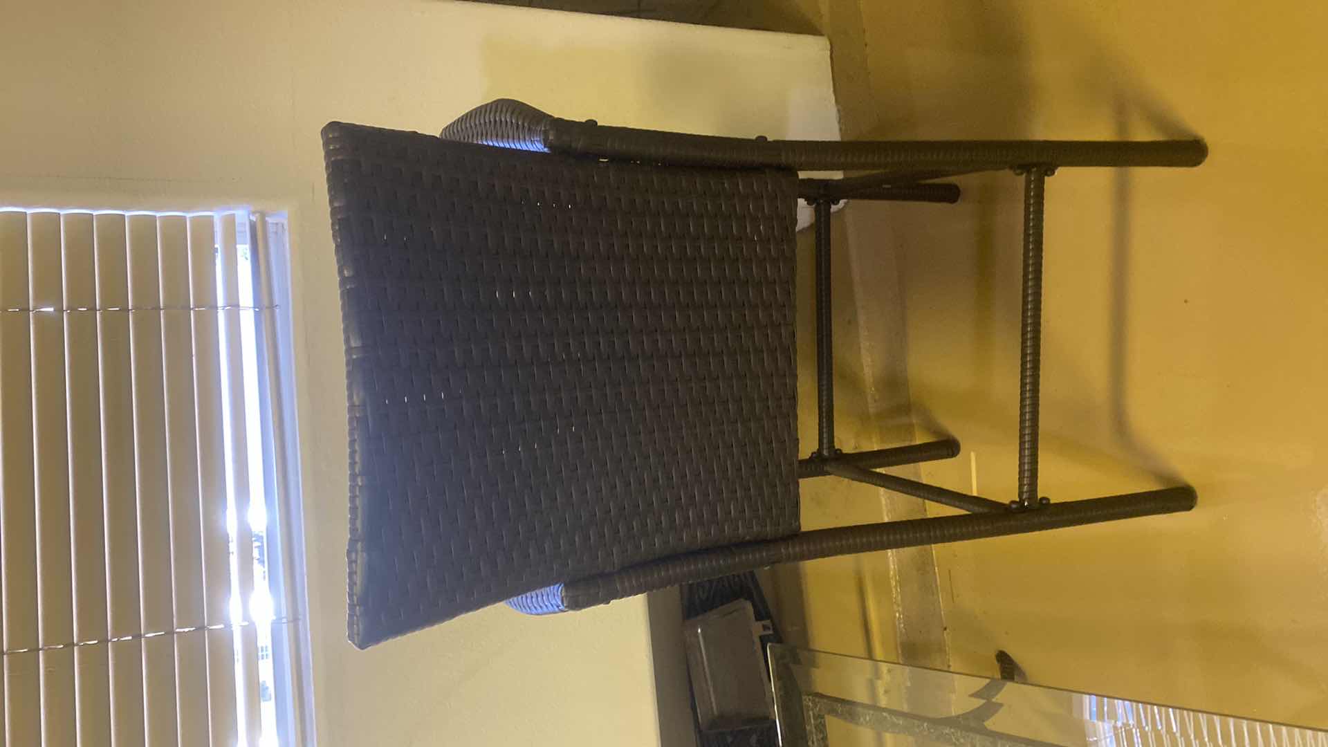 Photo 1 of BLACK, FAUX WICKER, BARSTOOL SEAT, HEIGHT 30“
