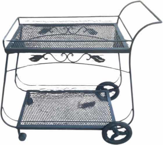 Photo 1 of BLACK METAL MESH ROLLING CART 35” X 19” H 35”
