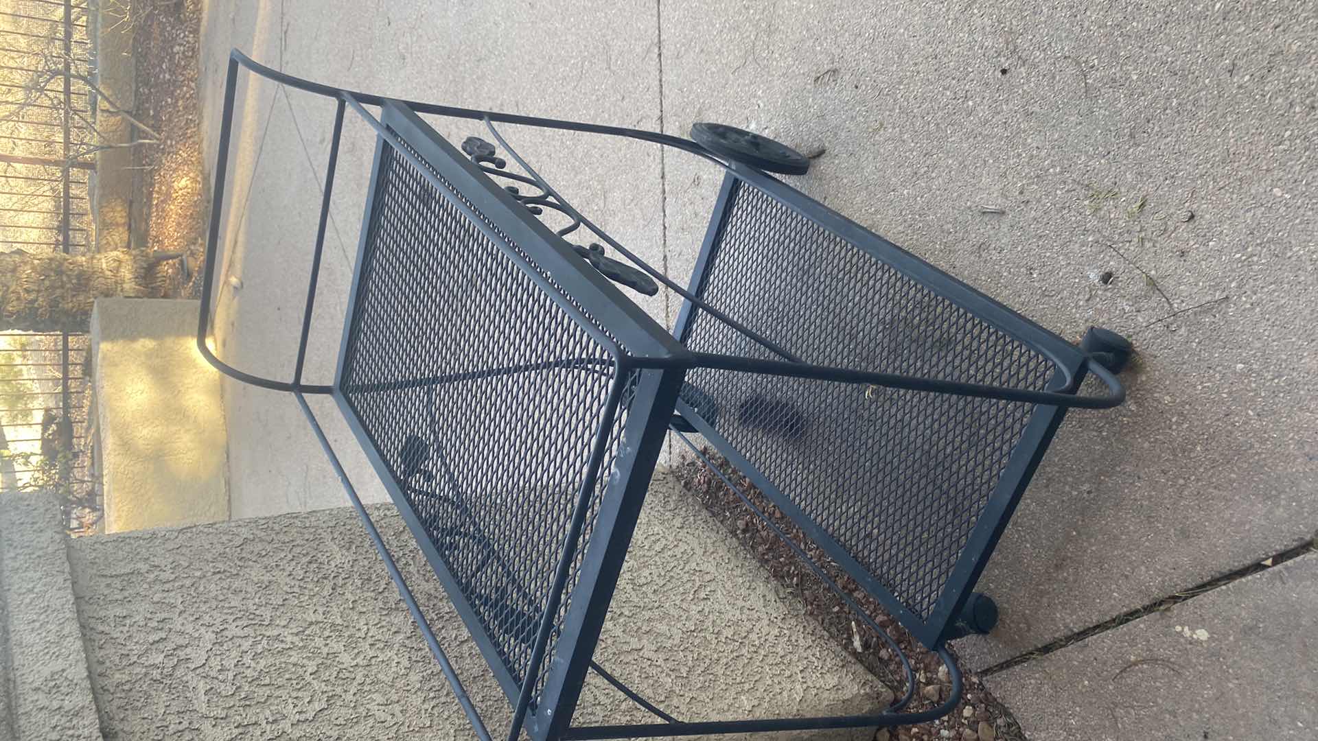 Photo 1 of BLACK METAL MESH ROLLING CART 35” X 19” H 35”