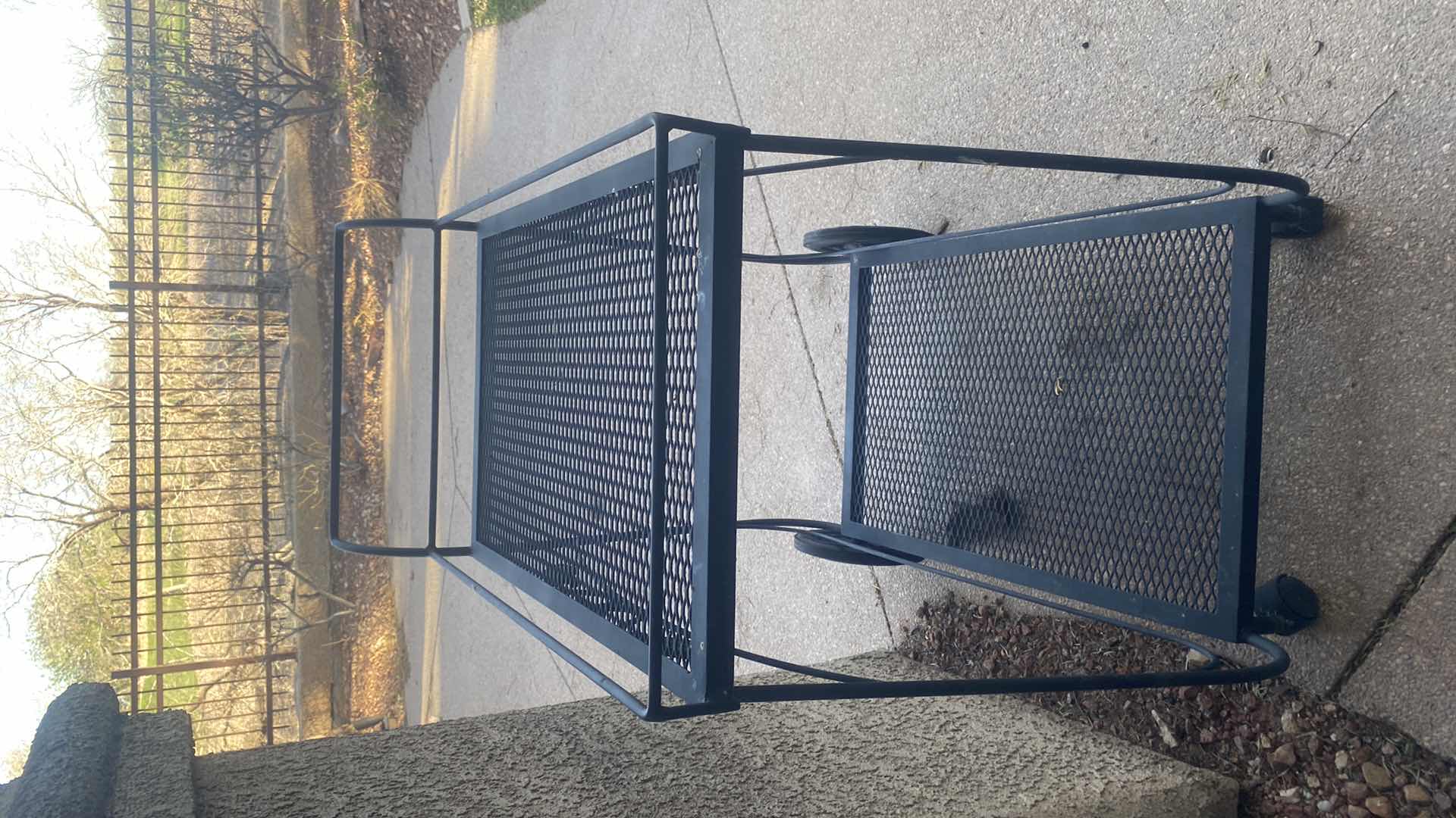 Photo 1 of BLACK METAL MESH ROLLING CART 35” X 19” H 35”