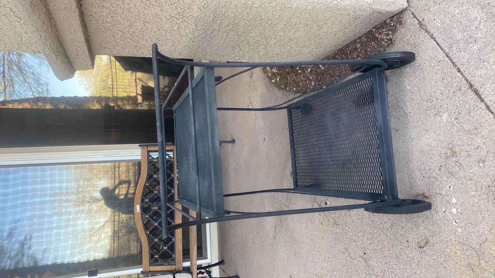 Photo 1 of BLACK METAL MESH ROLLING CART 35” X 19” H 35”