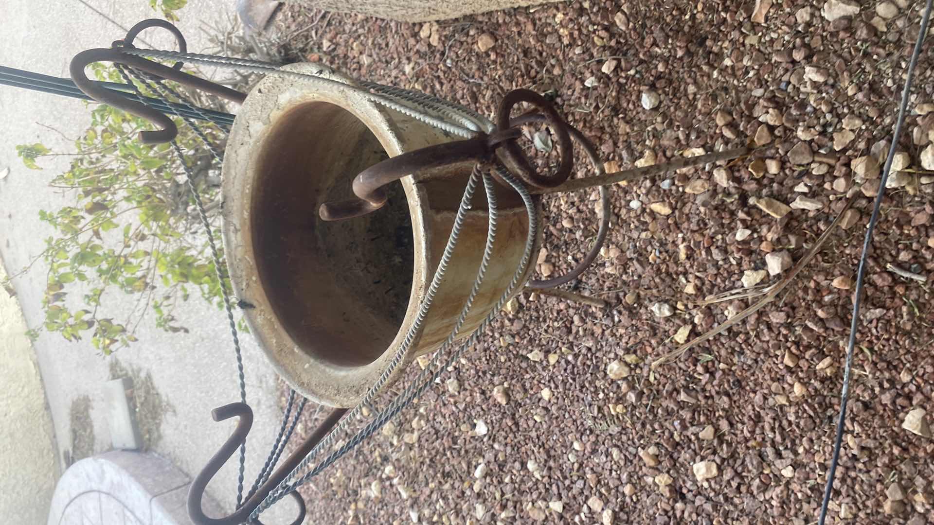 Photo 1 of CLAY POT WITH METAL STAND H 28”