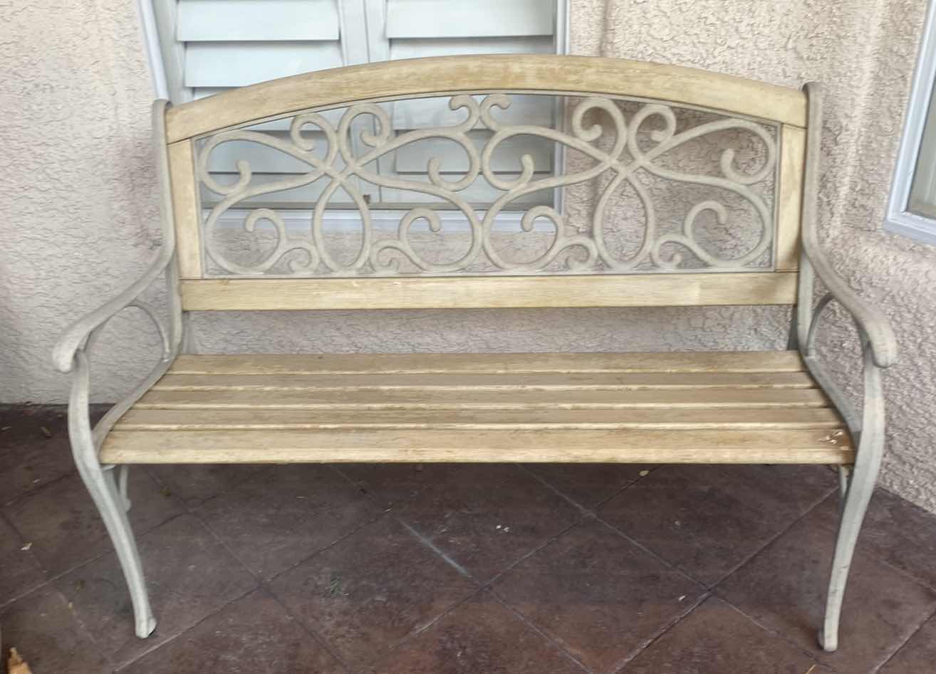 Photo 1 of METAL AND WOOD GARDEN BENCH 50“ X 24 1/2“ H 36”