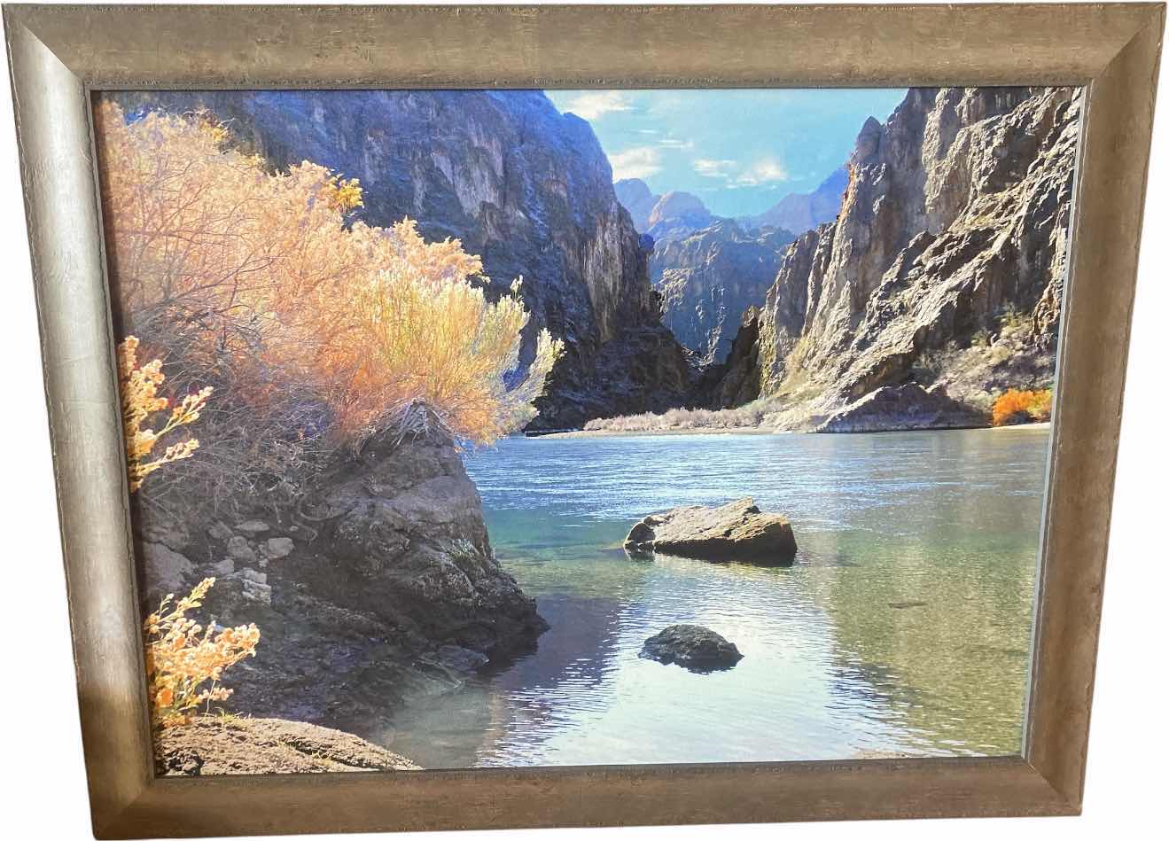 Photo 1 of FRAMED OIL LANDSCAPE ON CANVAS ARTWORK 46” X 36”