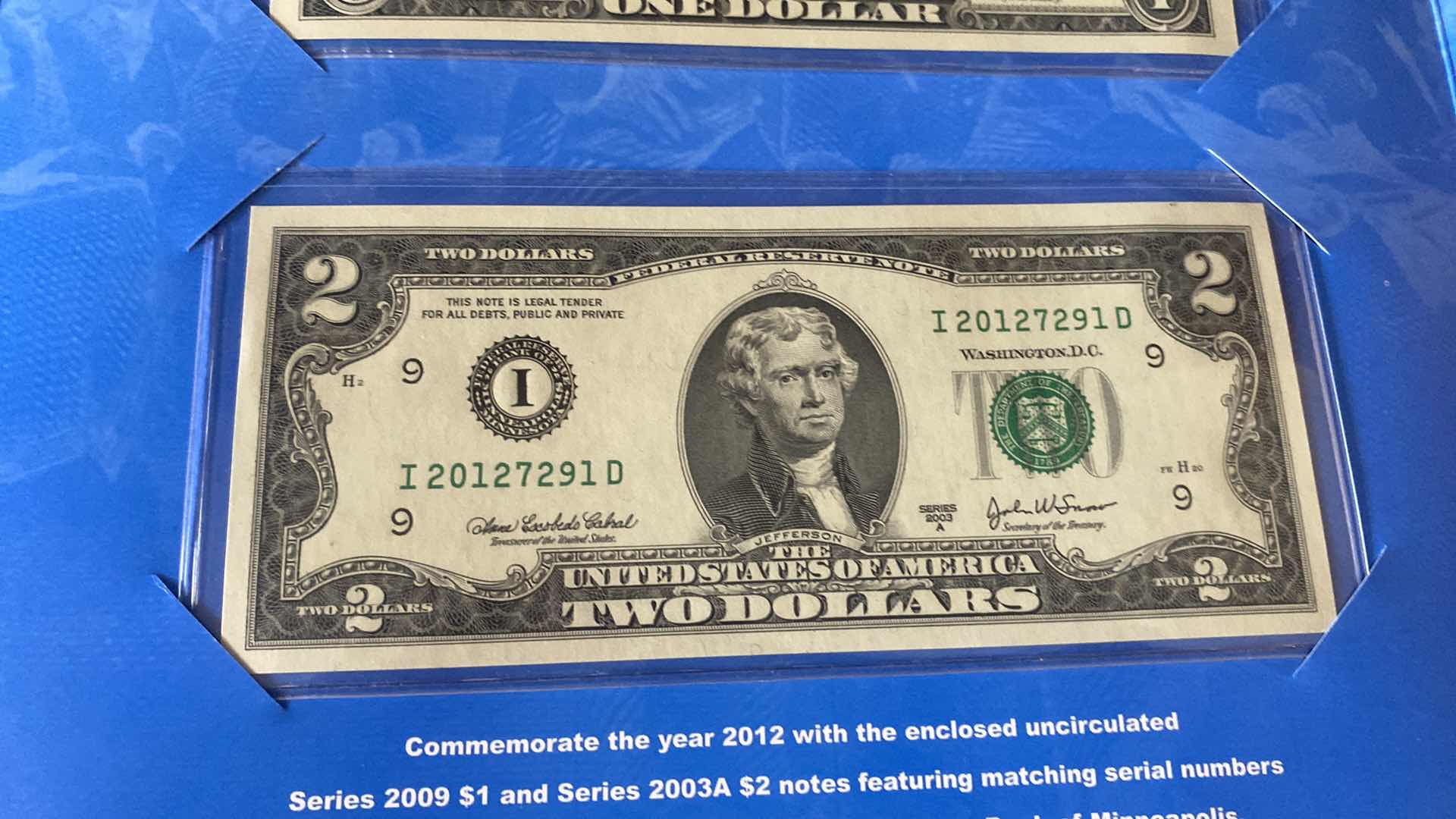 Photo 1 of PAIR OF AMERICA’S FOUNDING FATHER’S 2012 CURRENCY SETS