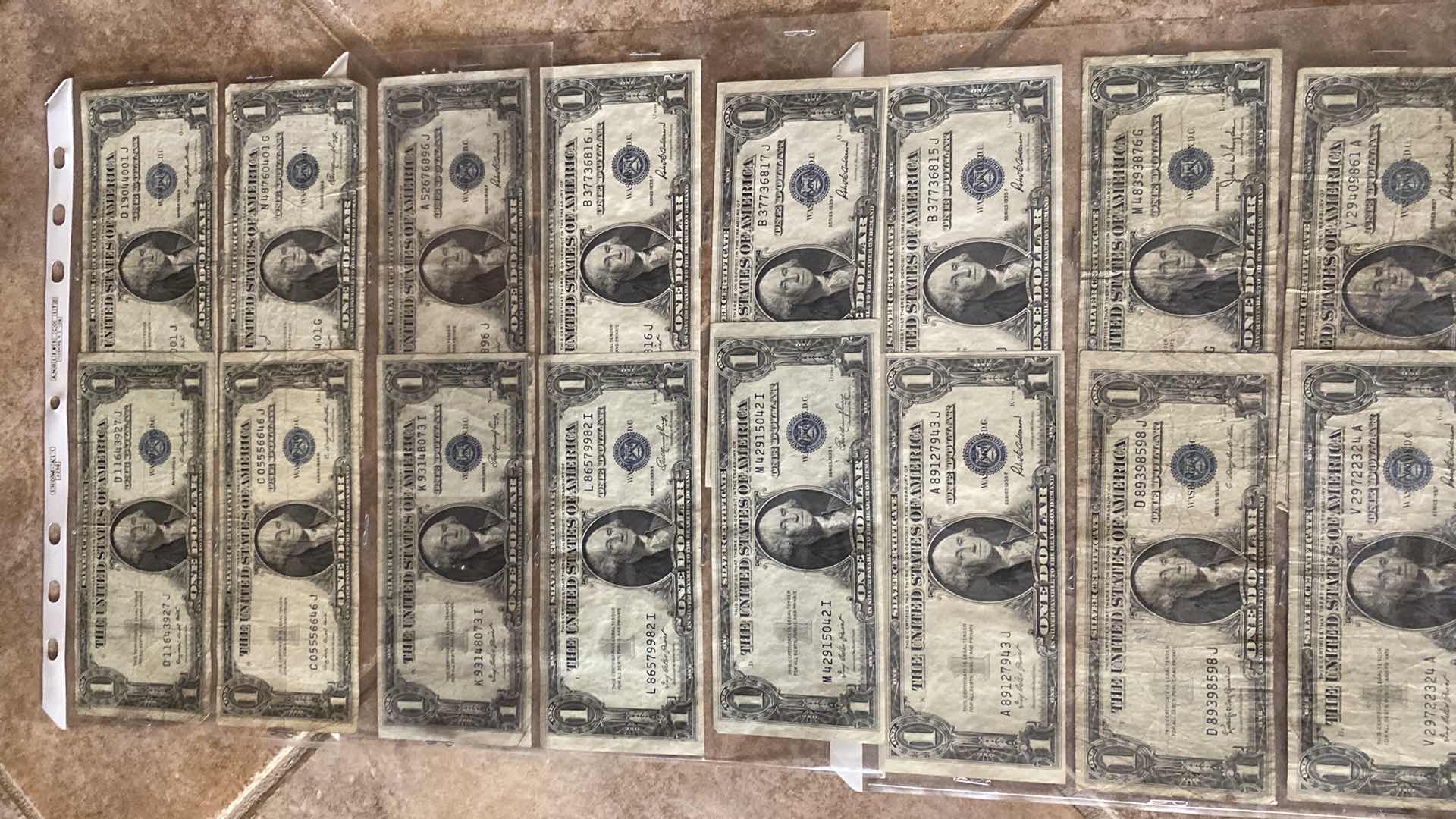 Photo 1 of 16-$1 CIRCULATED SILVER CERTIFICATES