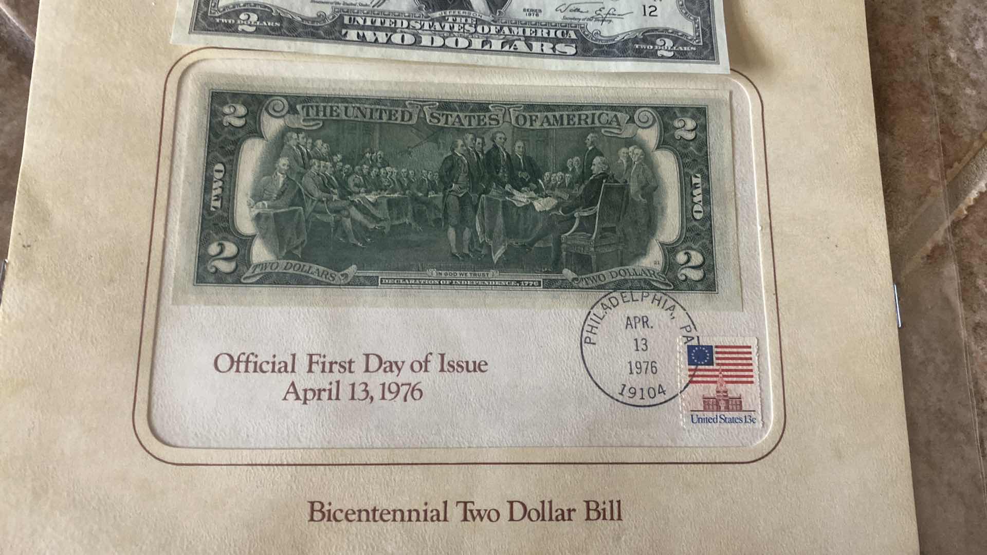 Photo 1 of 14-VINTAGE 1976 CIRCULATED $2 DOLLAR BILLS