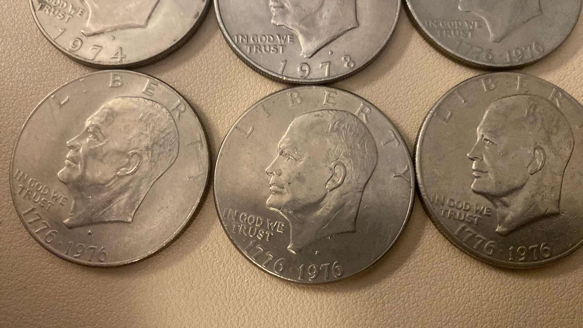 Photo 1 of 9-EISENHOWER DOLLARS YEARS RANGE FROM 1971, 1972, 1974, 1978 & BICENTENNIAL DOLLARS