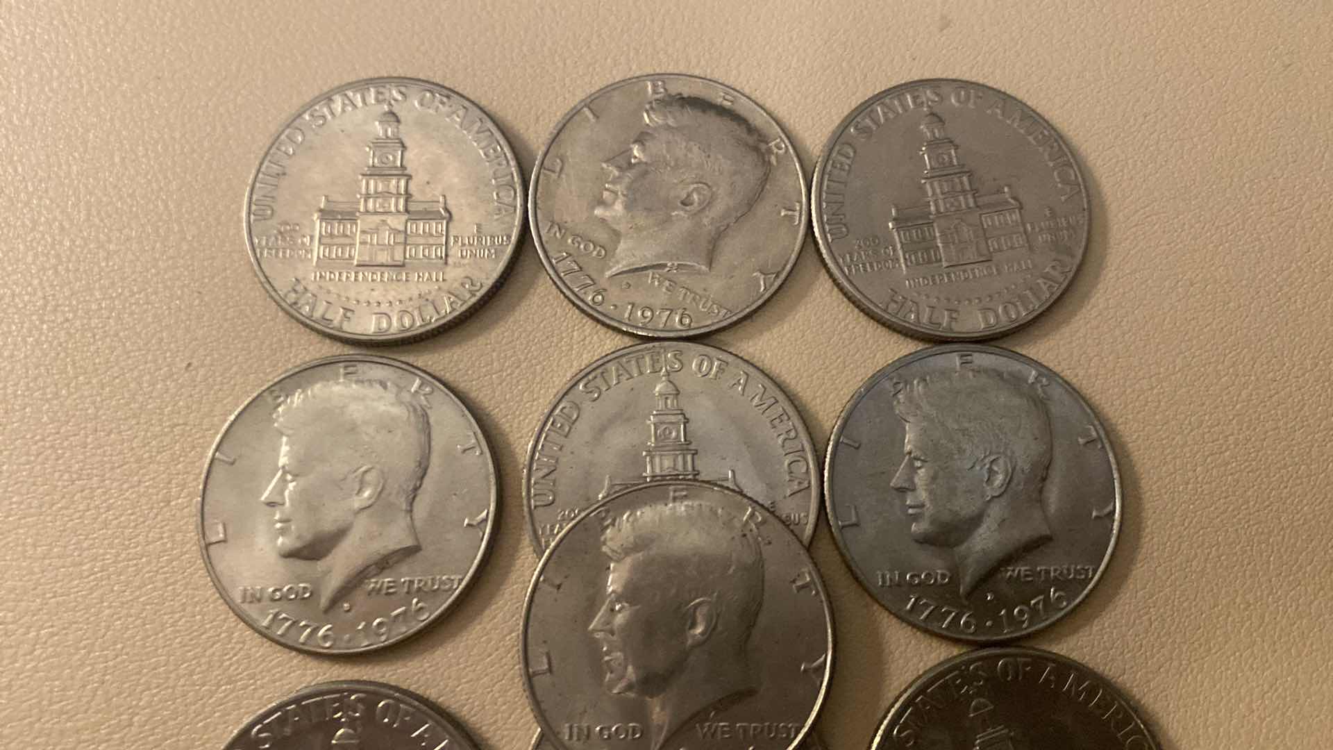 Photo 1 of 13-KENNEDY BICENTENNIAL HALF DOLLARS - 40% SILVER