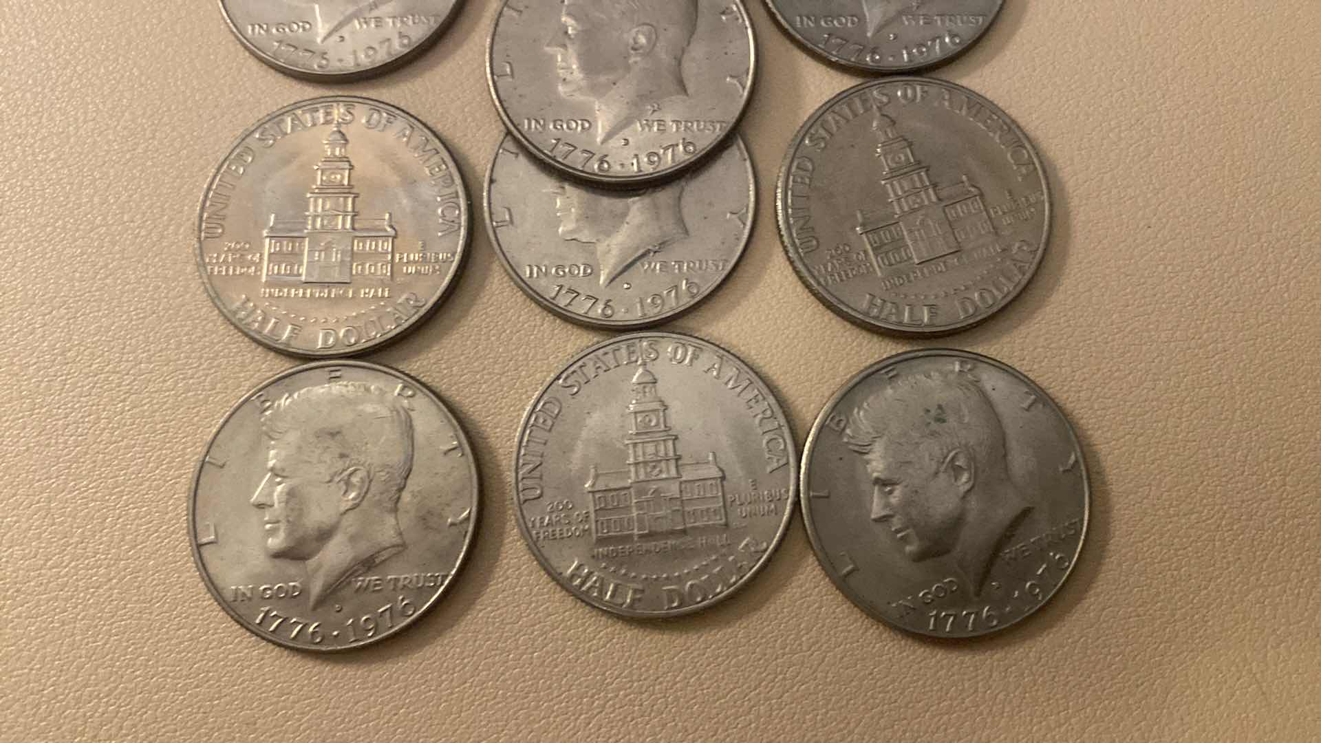 Photo 1 of 13-KENNEDY BICENTENNIAL HALF DOLLARS - 40% SILVER