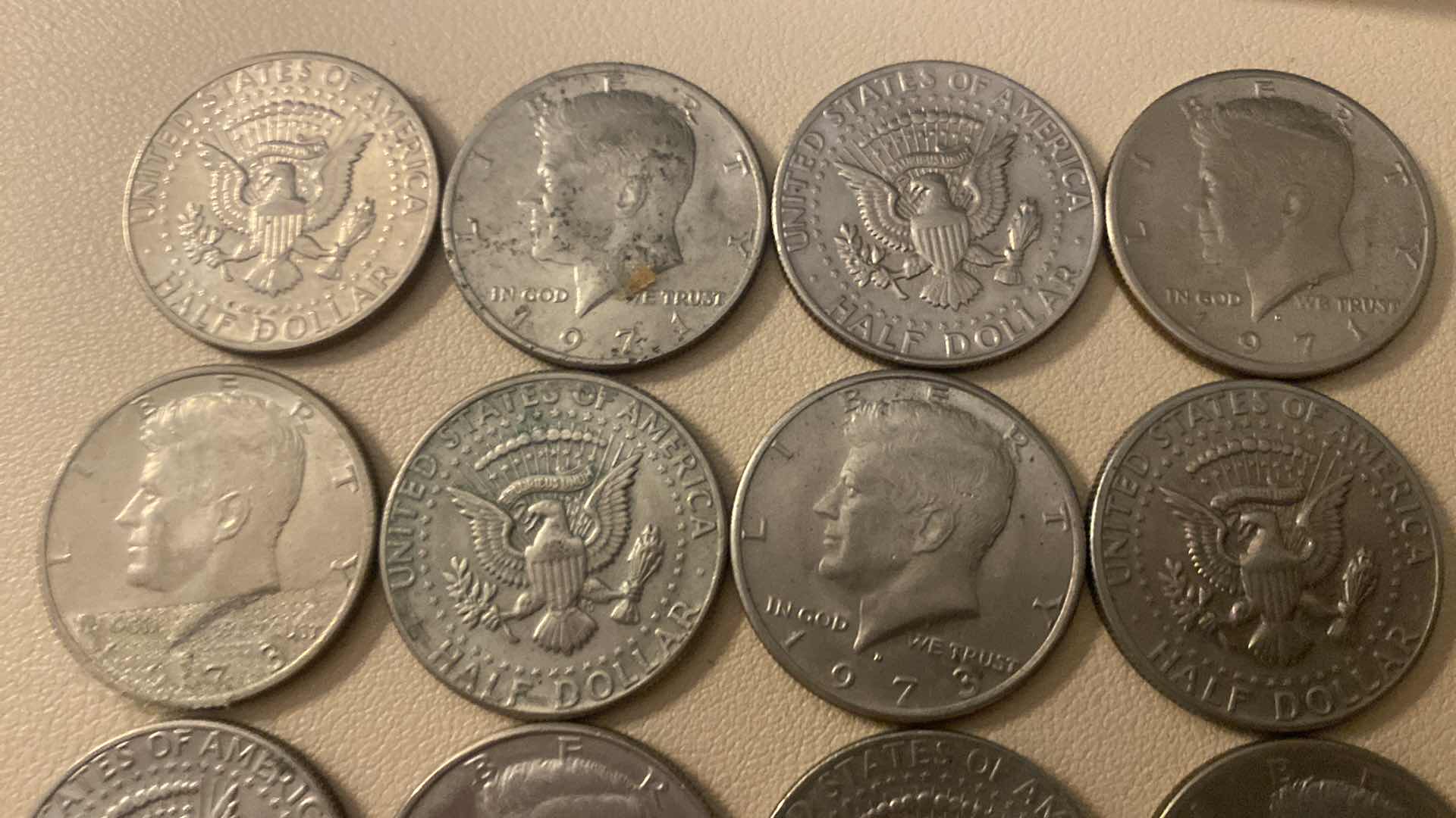 Photo 1 of 20-KENNEDY HALF DOLLARS MADE BEGINNING 1971 VARIOUS YEARS(NO SILVER)