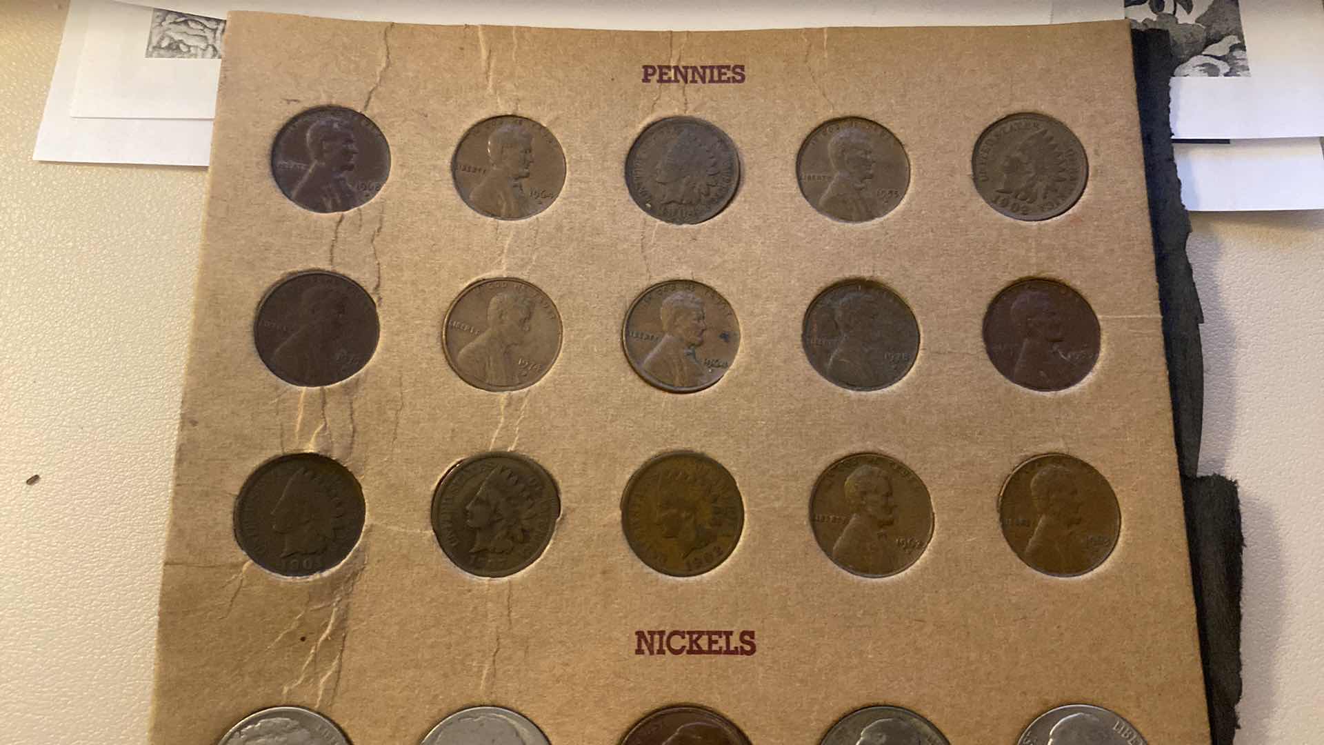 Photo 1 of PENNIES, NICKELS AND DIMES WITH 4 SILVER 50 HALF DOLLARS