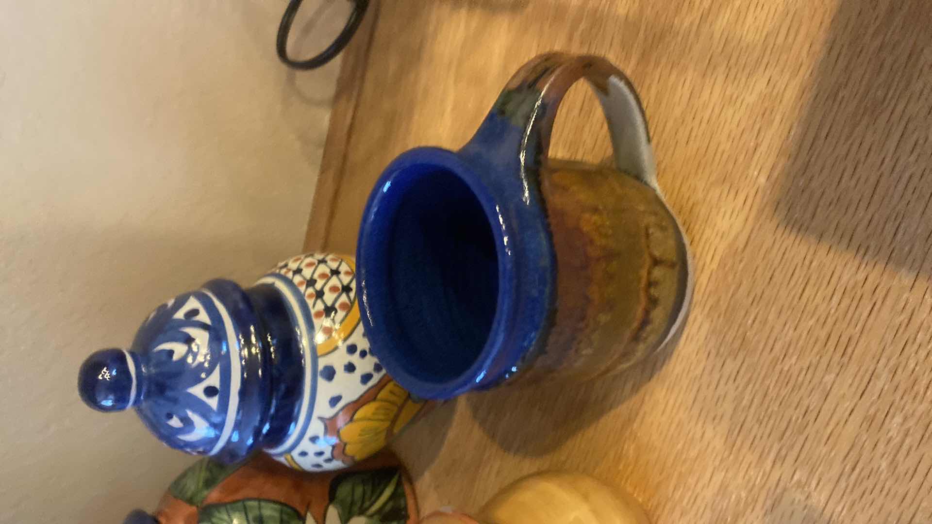 Photo 1 of 6-GLAZED AND HAND-PAINTED POTTERY TALLEST 7”