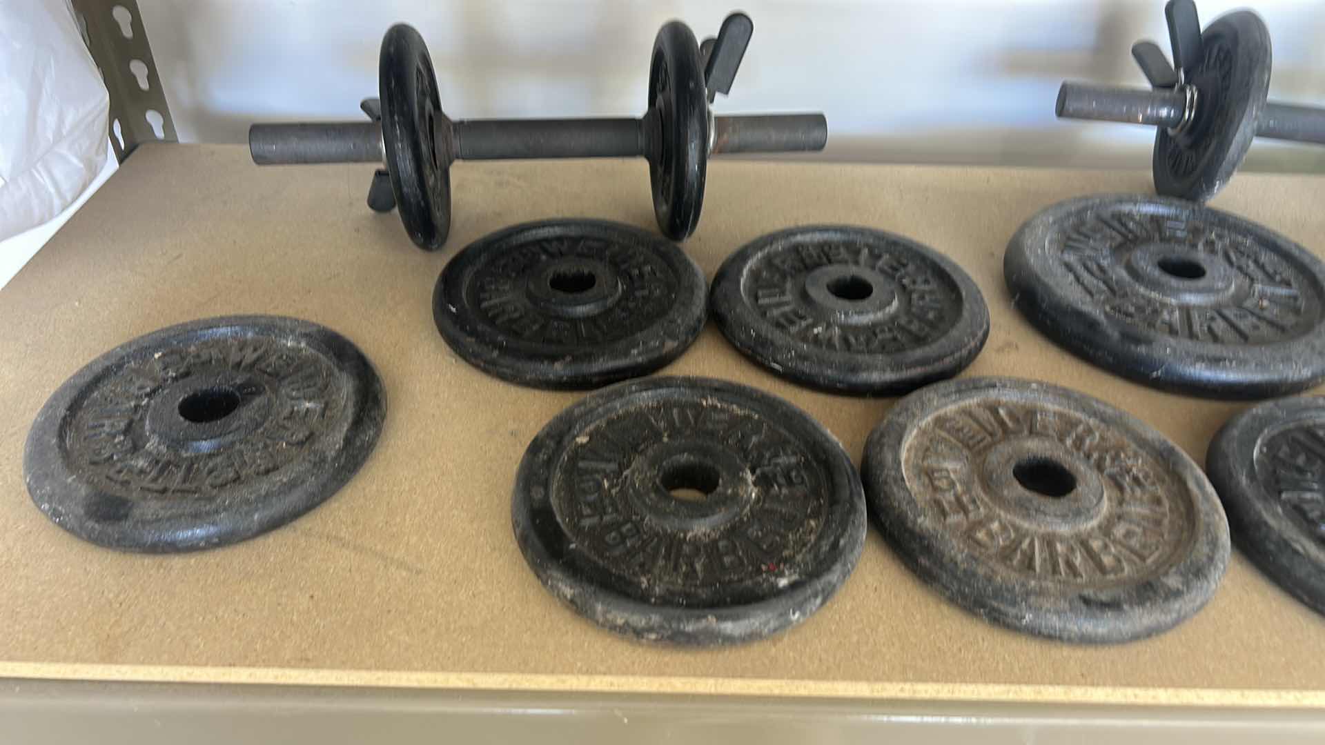 Photo 1 of 2 SETS OF WEIDER DUMBBELLS  6, 5 POUND WEIGHTS 4, 3 POUND WEIGHTS & 2, 29 POUND WEIGHTS