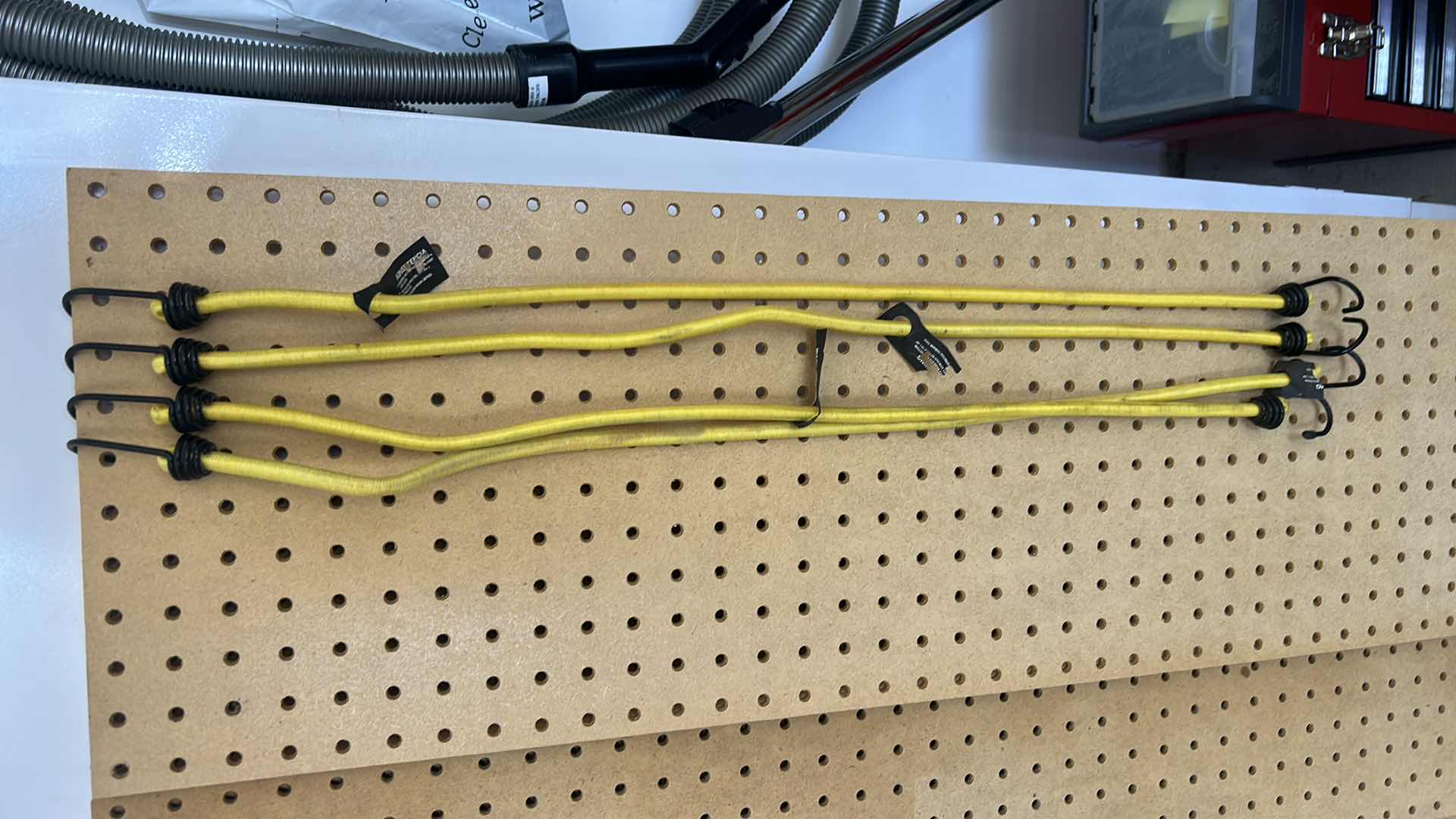 View 5 of GARAGE ITEMS – FOUR WOODEN BOXES, EIGHT BUNGEE CORDS AND FOUR PEG BOARDS