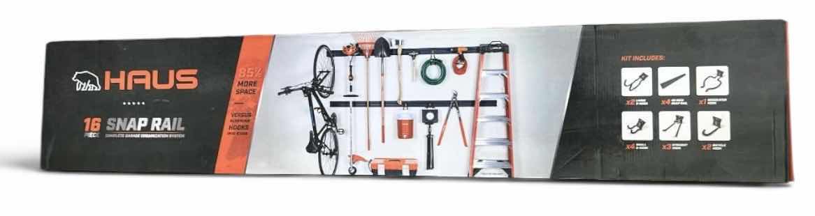 Photo 1 of NEW INBOX HAUS 16 PCS SNAP RAIL COMPLETE GARAGE ORGANIZATION SYSTEM