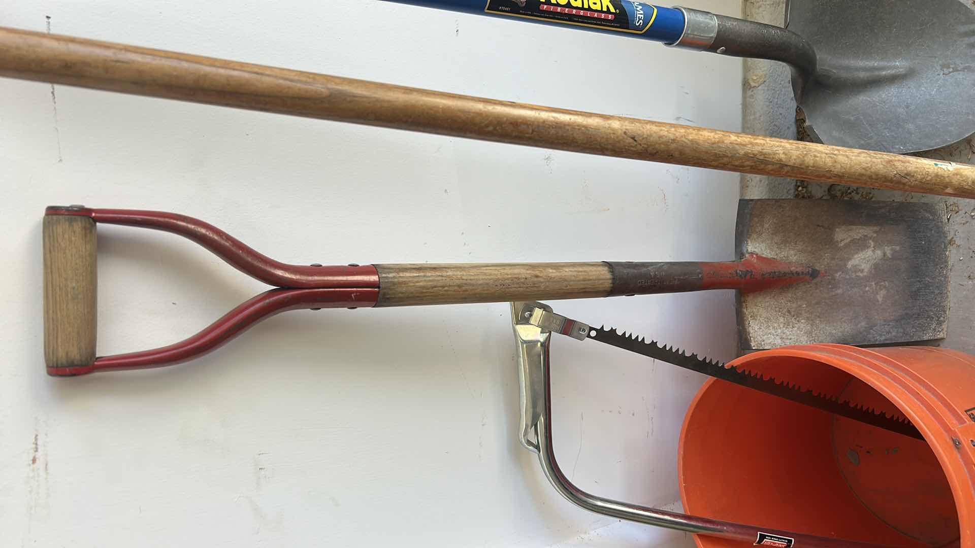 Photo 1 of GARDENING TOOLS – RAKE, SHOVELS, BUCKET, AND MORE