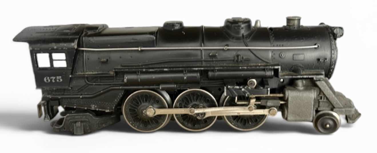Photo 1 of VINTAGE LIONEL NO. 675 STEAM LOCOMOTIVE FROM THE POSTWAR ERA, TYPICALLY MANUFACTURED IN THE LATE 1940S OR EARLY 1950S.