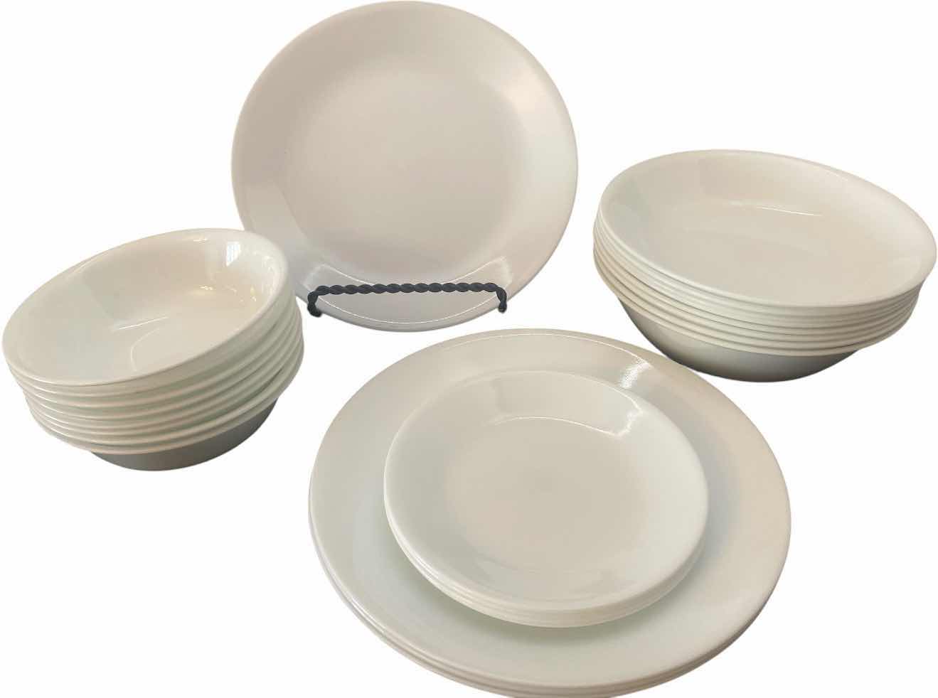 Photo 1 of 21-PIECES OF CORELLE  WINTER FROST 4 - 10 1/4 INCH 8 CEREAL BOWLS 8 SOUP BOWLS & 4  BREAD AND BUTTER PLATES