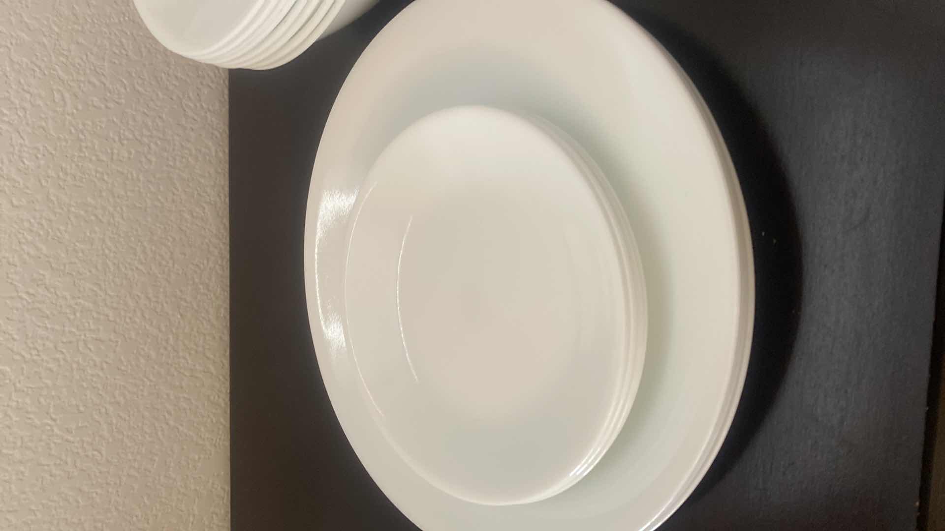 Photo 1 of 21-PIECES OF CORELLE  WINTER FROST 4 - 10 1/4 INCH 8 CEREAL BOWLS 8 SOUP BOWLS & 4  BREAD AND BUTTER PLATES