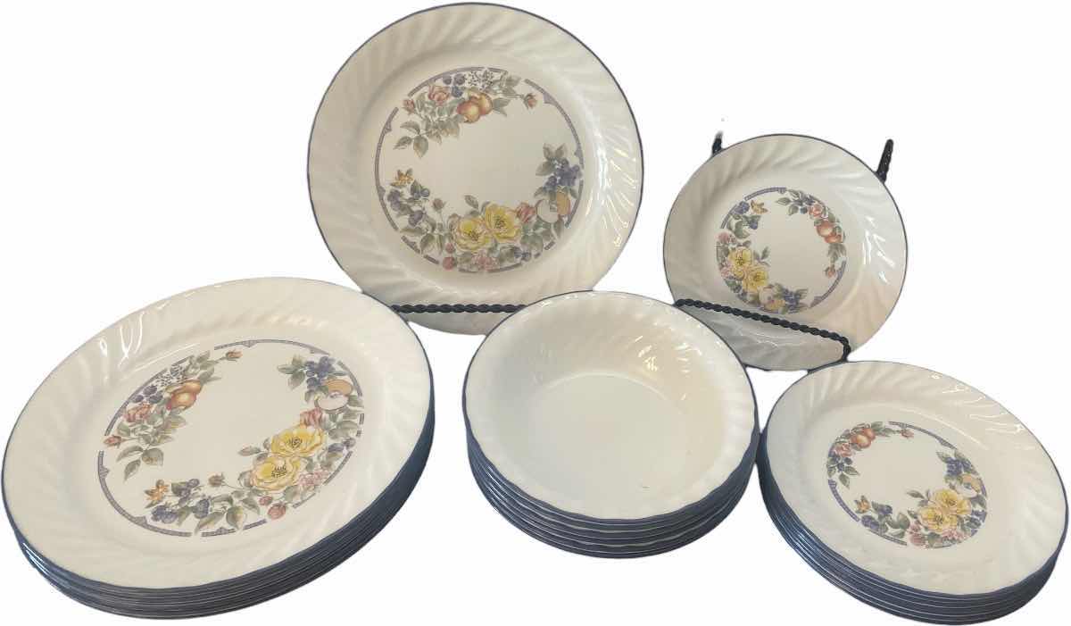 Photo 1 of VINTAGE 24 PIECES CORELLE  10 1/4 INCH ORCHARD ROSE DINNER PLATES (8) SALAD PLATES (8) CEREAL BOWLS (6)