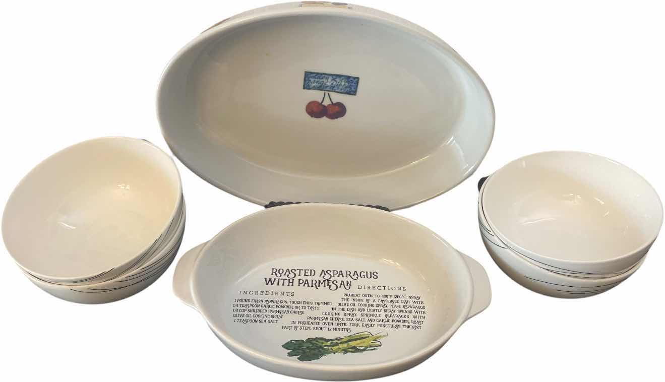 Photo 1 of HAND PAINTED OPEN CASSEROLE DISHES WITH FOUR BOWLS