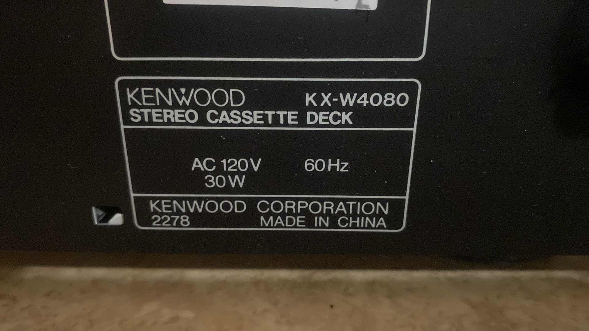 Photo 1 of VINTAGE  KENWOOD TAPE DECK MODEL KX – W4080