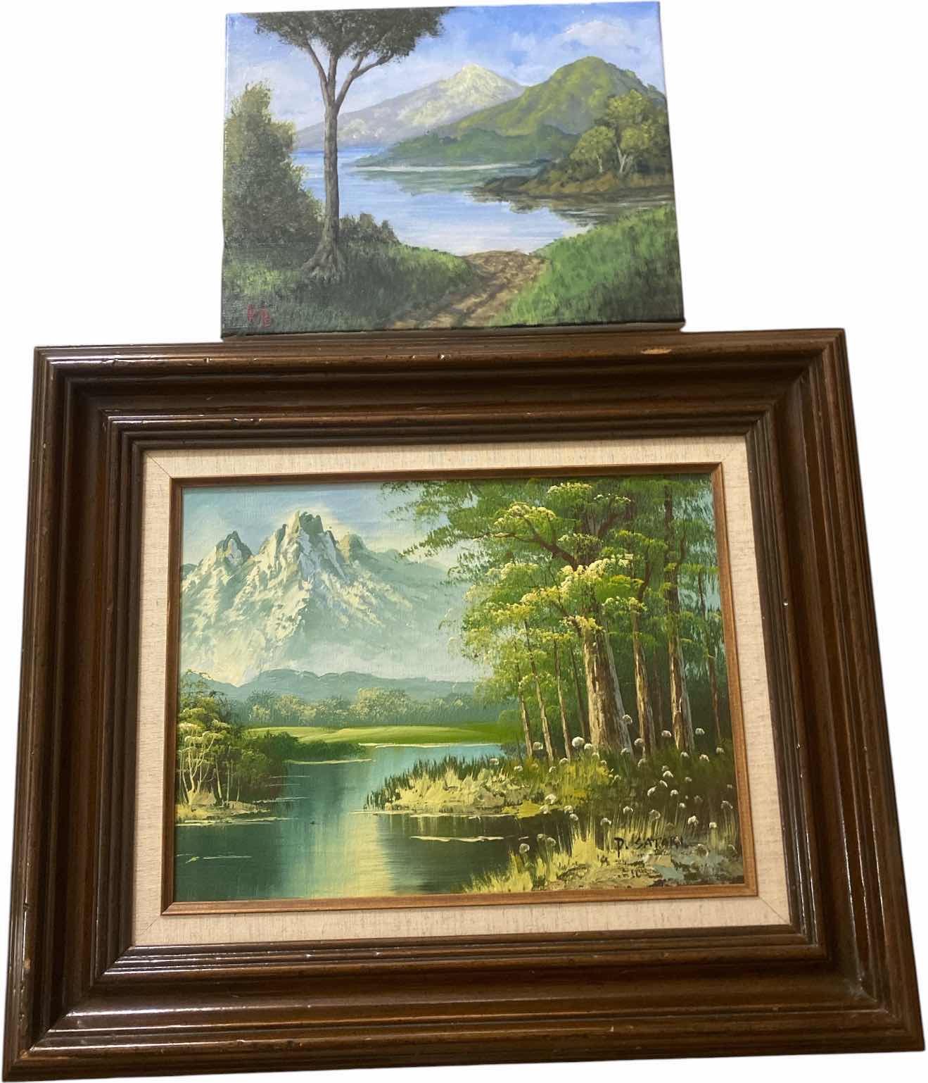 Photo 1 of PAIR OF OIL PAINTINGS OF LANDSCAPES ARTWORK LARGEST 24” X 20 1/2”