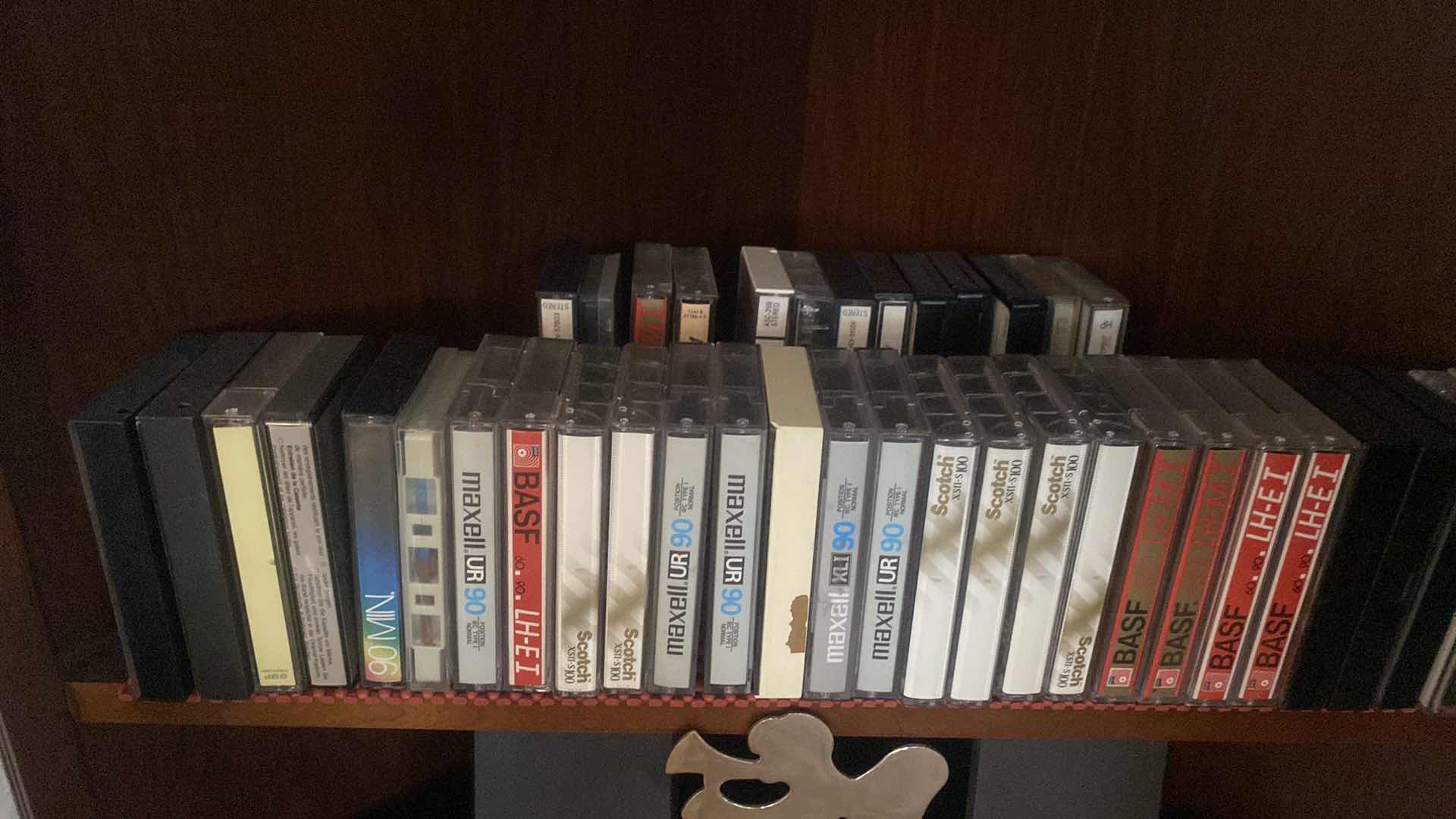 Photo 1 of CONTENTS OF CORNER UNIT - CD’s & CASSETTES & VAIO SPEAKERS