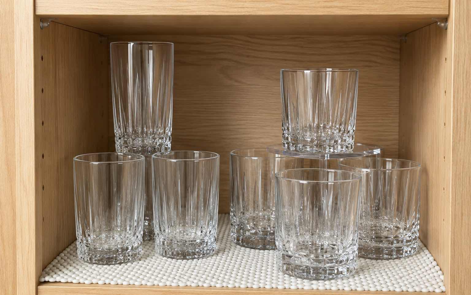 Photo 1 of 10- RIBBED GLASSES AND LOW BALL TUMBLERS