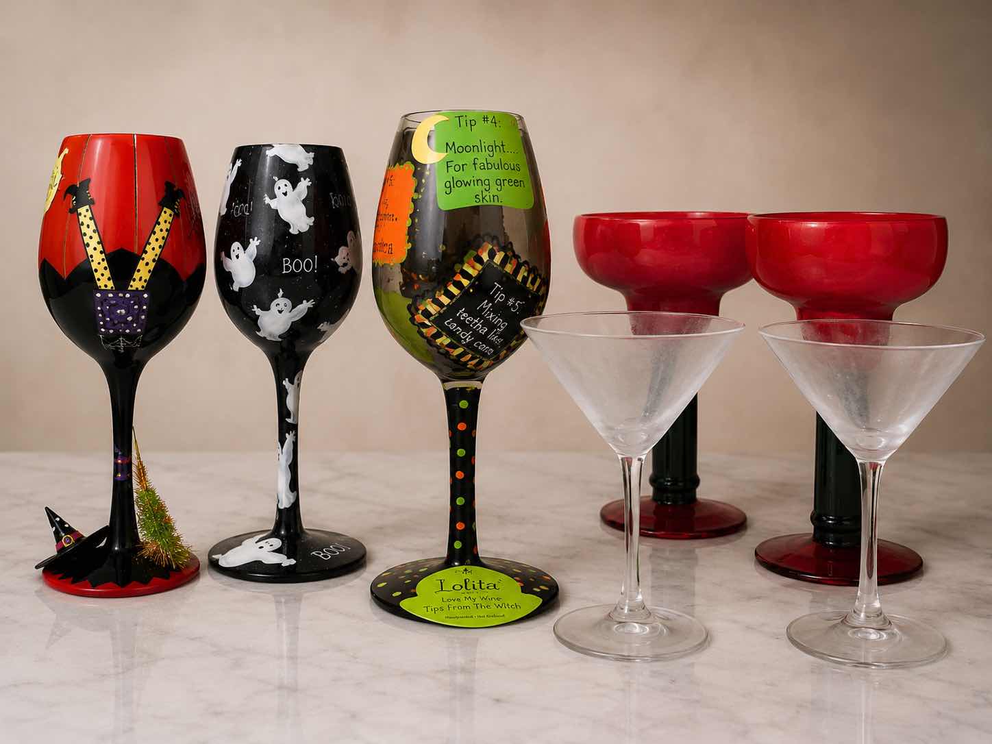Photo 1 of CONTENTS OF KITCHEN CABINET, STEMWARE, MARGARITA GLASSES