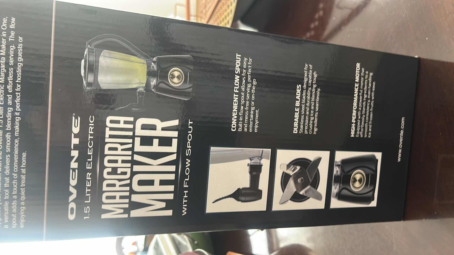 View 3 of OVENTE 1.5 LITER ELECTRIC MARGARITA MAKER WITH FLOW SPOUT, MODEL BPM12B BPA-FREE PITCHER WITH ICE-CRUSHING FUNCTION
ESTIMATED RETAIL VALUE: $50