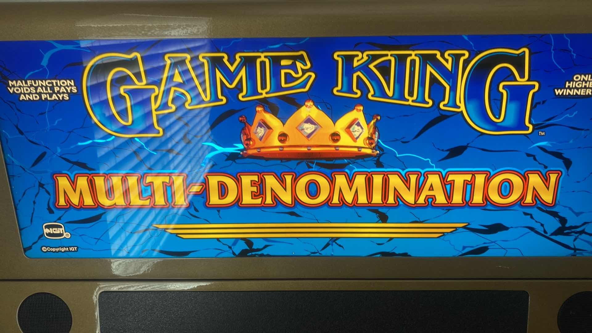 Photo 1 of IGT GAME KING MULTI DOMINATION UPRIGHT SLOT MACHINE WITH CABINET AND KEYS 28” x 33” H 61”