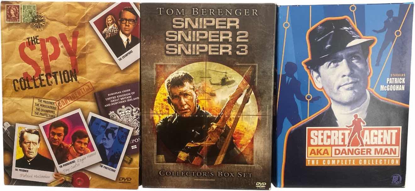 Photo 1 of DVD COLLECTIONS – THE SPY COLLECTION SNIPER SNIPER, TWO AND SNIPER THREE SECRET AGENT DANGER MAN COMPLETE COLLECTION