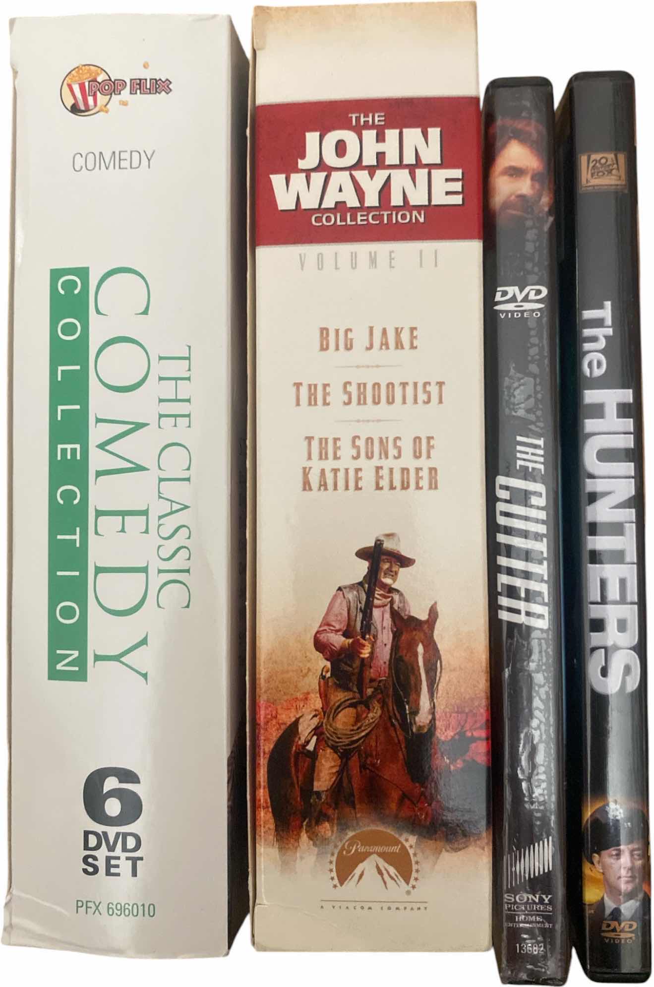 View 1 of DVDS COMEDY COLLECTION, JOHN WAYNE COLLECTION, THE HUNTERS AND THE CUTTER