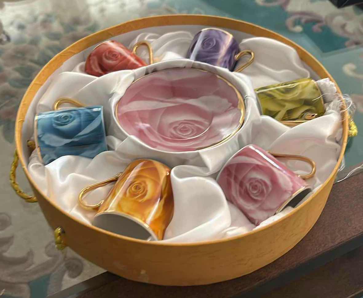 Photo 1 of YEDI HOUSEWARE CLASSIC COFFEE & TEA ROSE ESPRESSO CUP & SAUCER SET