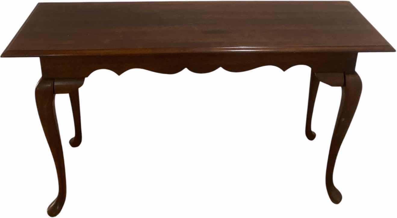Photo 1 of VINTAGE BROYHILL QUEEN CHERRY WOOD ACCENT SOFA TABLE 53” X 16” H 29”