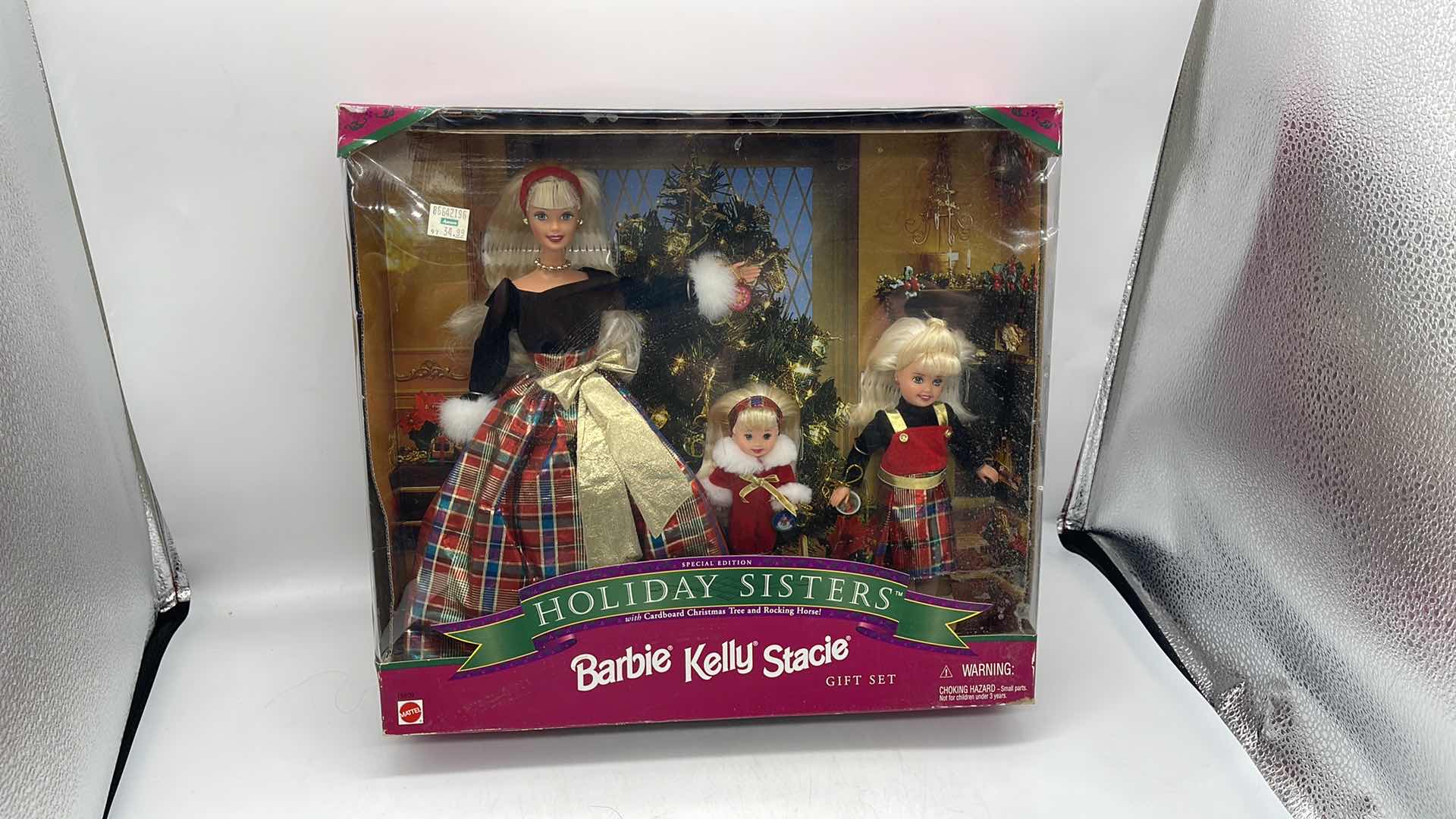 View 1 of BARBIE HOLIDAY SISTERS  1999, BARBIE, KELLY, & STACY APPROX VALUE $100