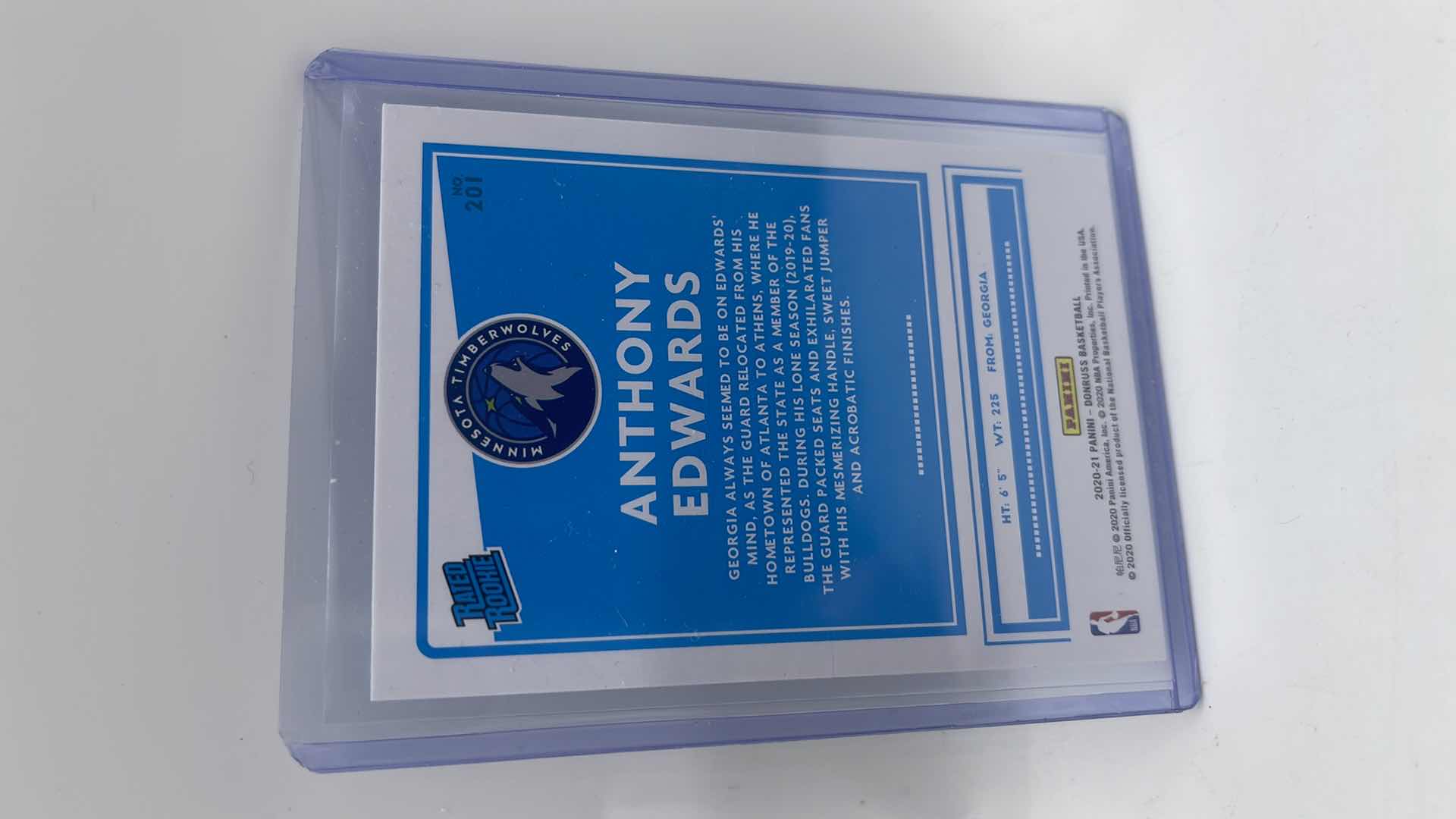 Photo 1 of 2020-21 ANTHONY EDWARDS PANINI RATED ROOKIE CARD 201