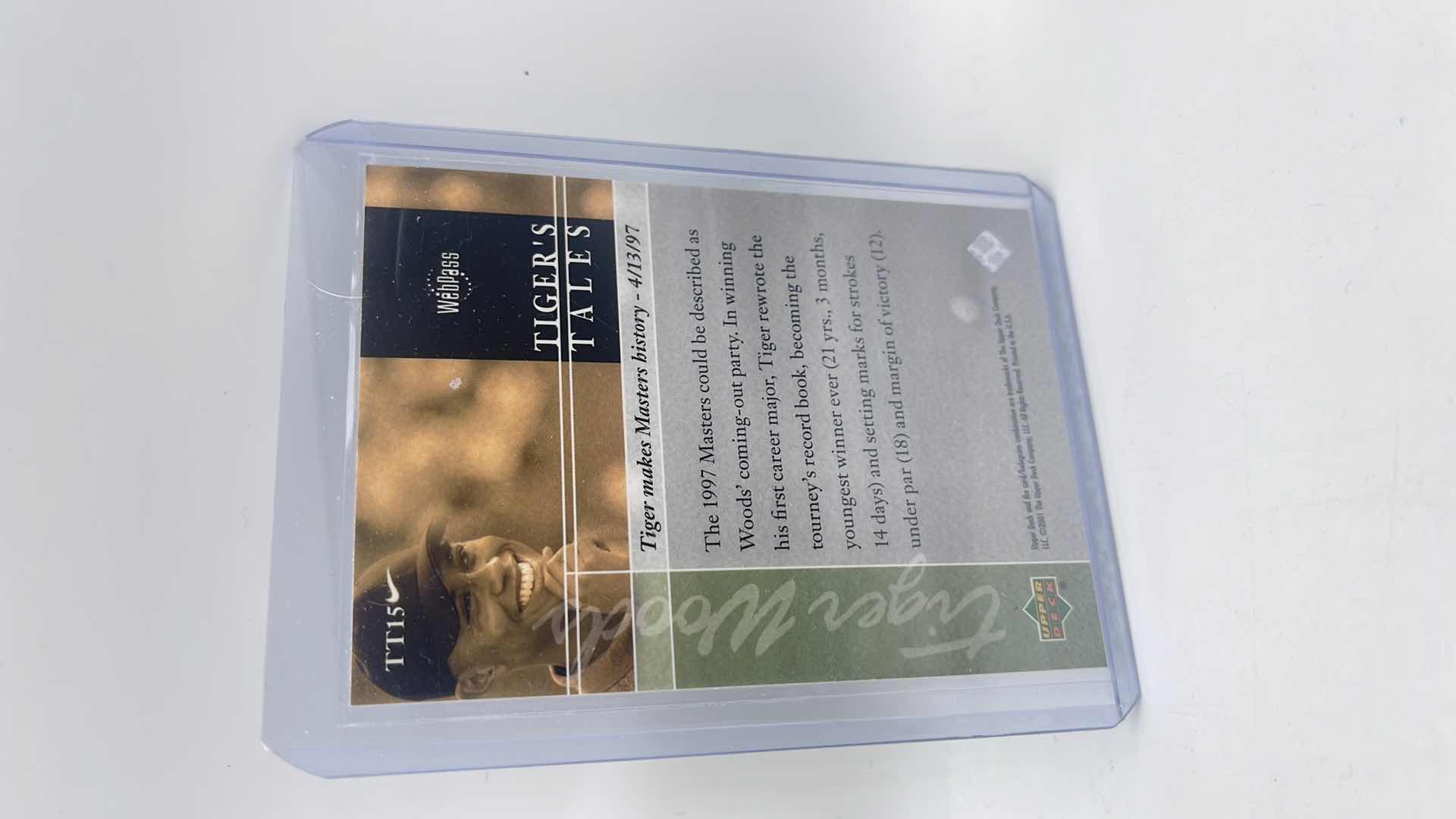 Photo 1 of 2001 TIGER WOODS UPPER DECK ROOKIE CARD TT15 APPROX VALUE $75