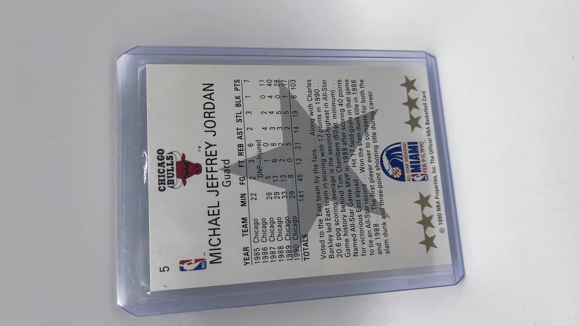 Photo 1 of 1990 MICHAEL JORDAN NBA HOOPS CARD 5 APPROX VALUE $175