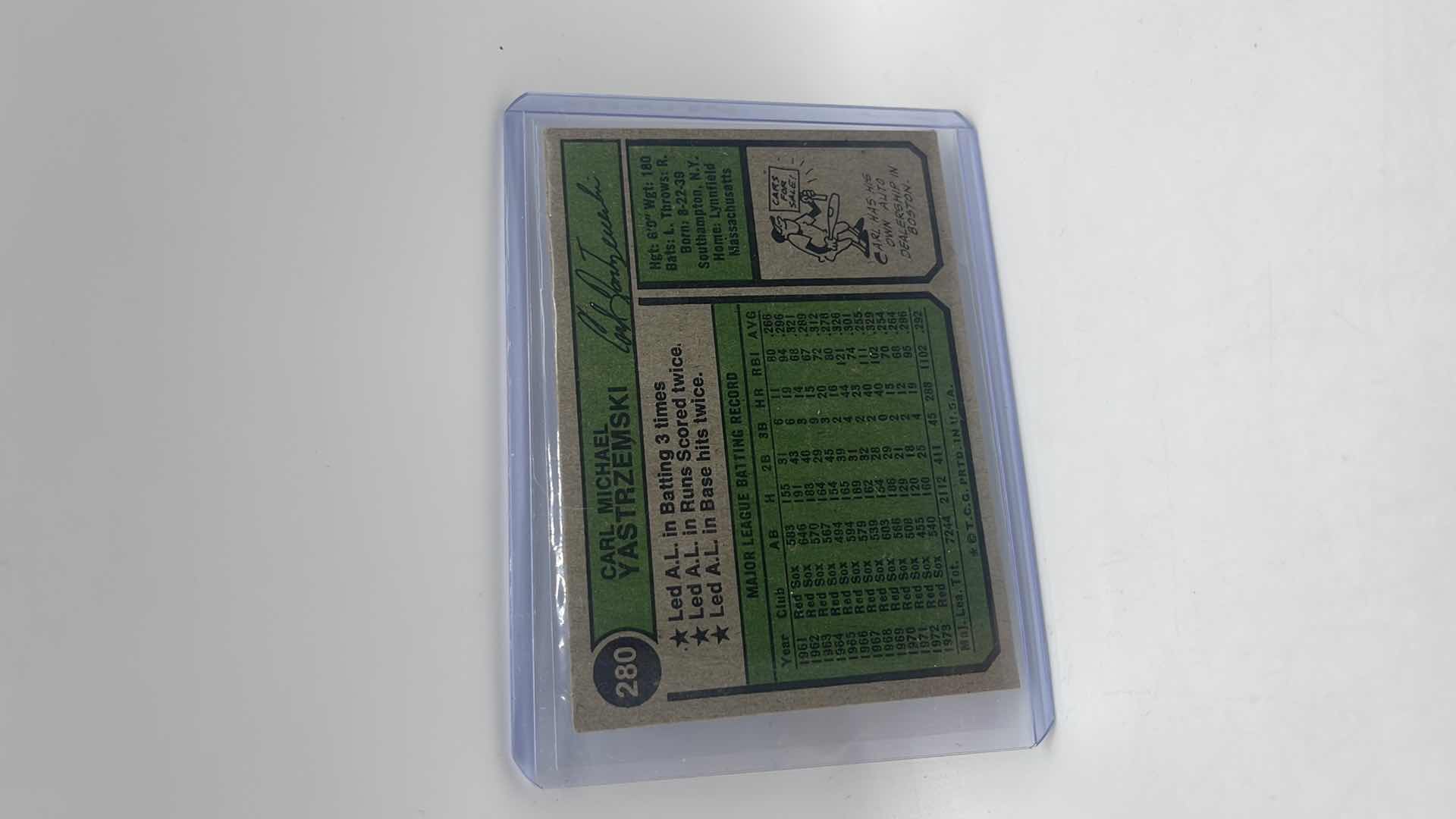 Photo 1 of 1974 CARL YASTRZEMSKI TOPPS CARD 280 APPROX VALUE $100