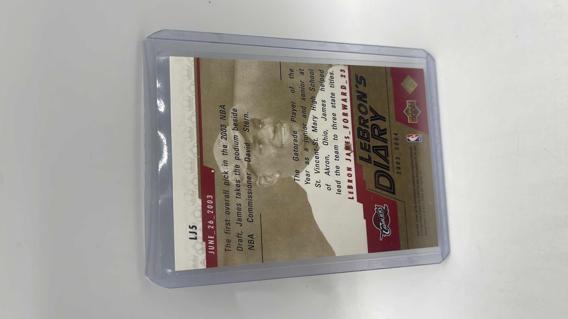 Photo 1 of 2003-04 LEBRON JAMES UPPER DECK ROOKIE CARD LJ5 APPROX VALUE $225