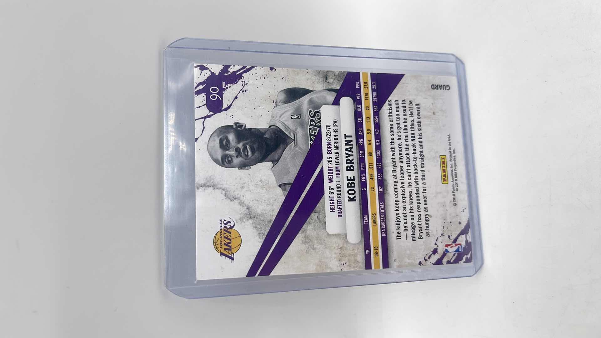 Photo 1 of 2010 KOBE BRYANT PANINI ROOKIES CARD 90 APPROX VALUE $65