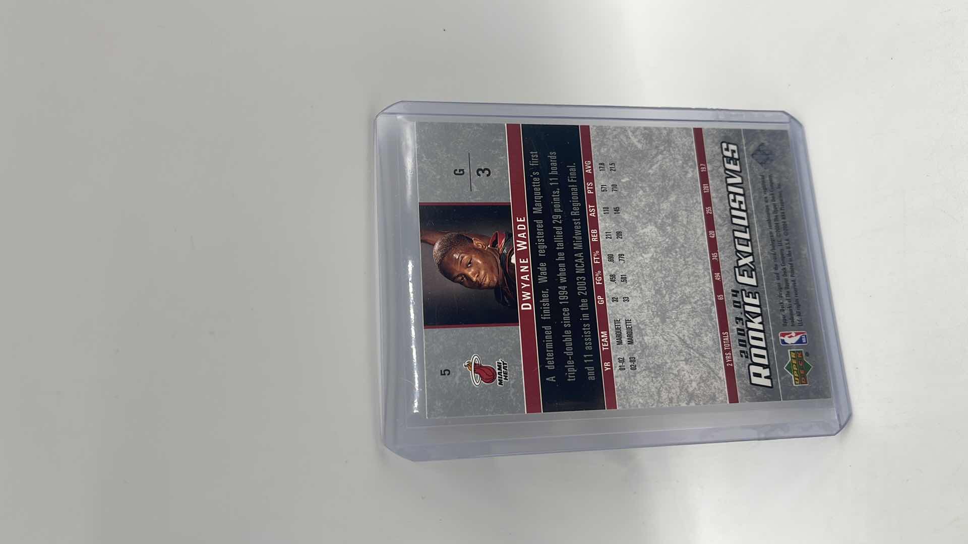 Photo 1 of 2003-04 DWYANE WADE UPPER DECK ROOKIE CARD 5 APPROX VALUE $100