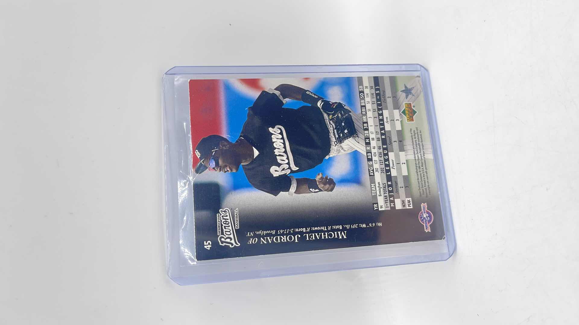 Photo 1 of 1994 MICHAEL JORDAN UPPER DECK MLB ROOKIE CARD 45