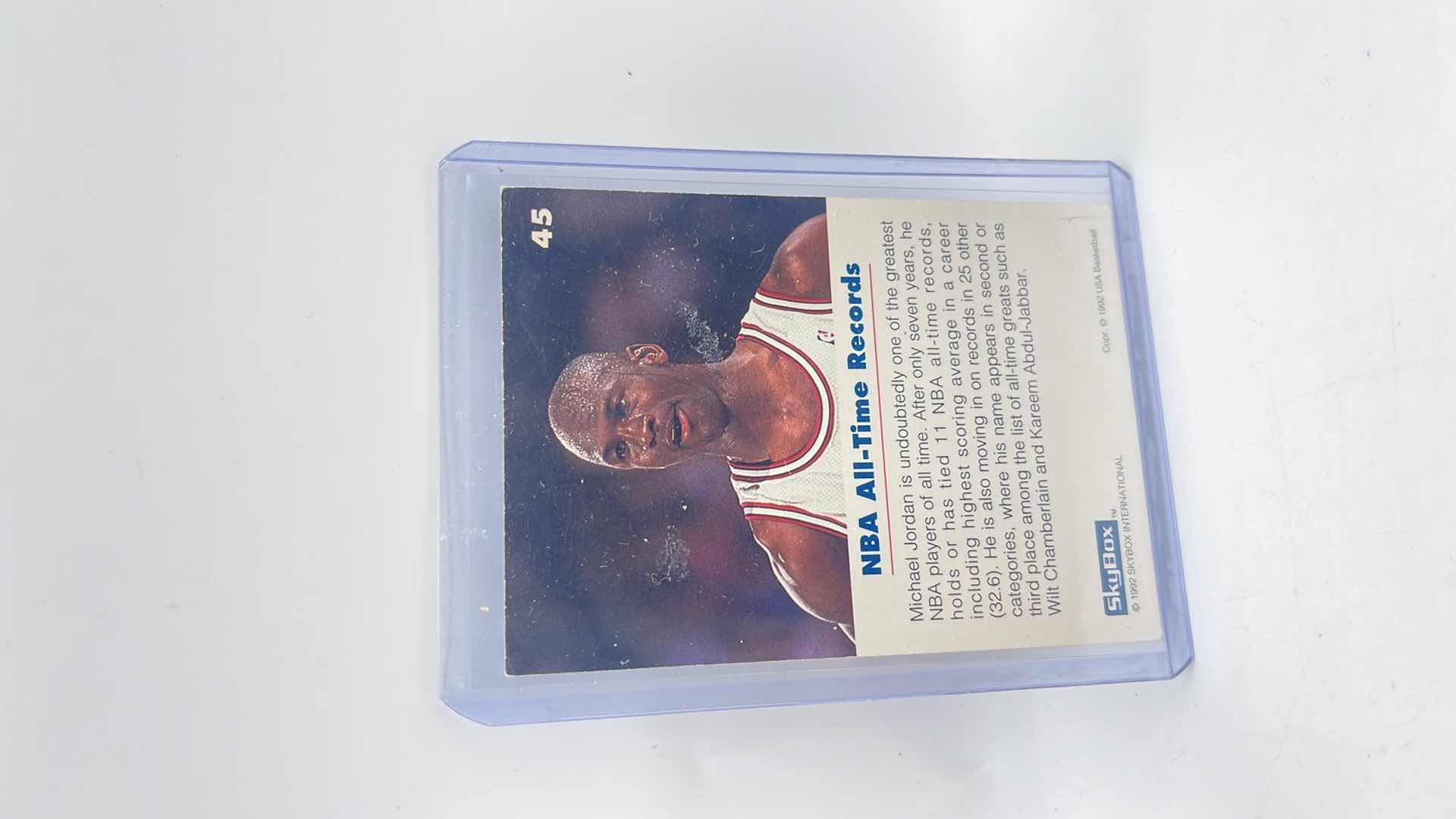 Photo 1 of 1992 MICHAEL JORDAN SKYBOX USA OLYMPIC CARD 45 APPROX VALUE $65