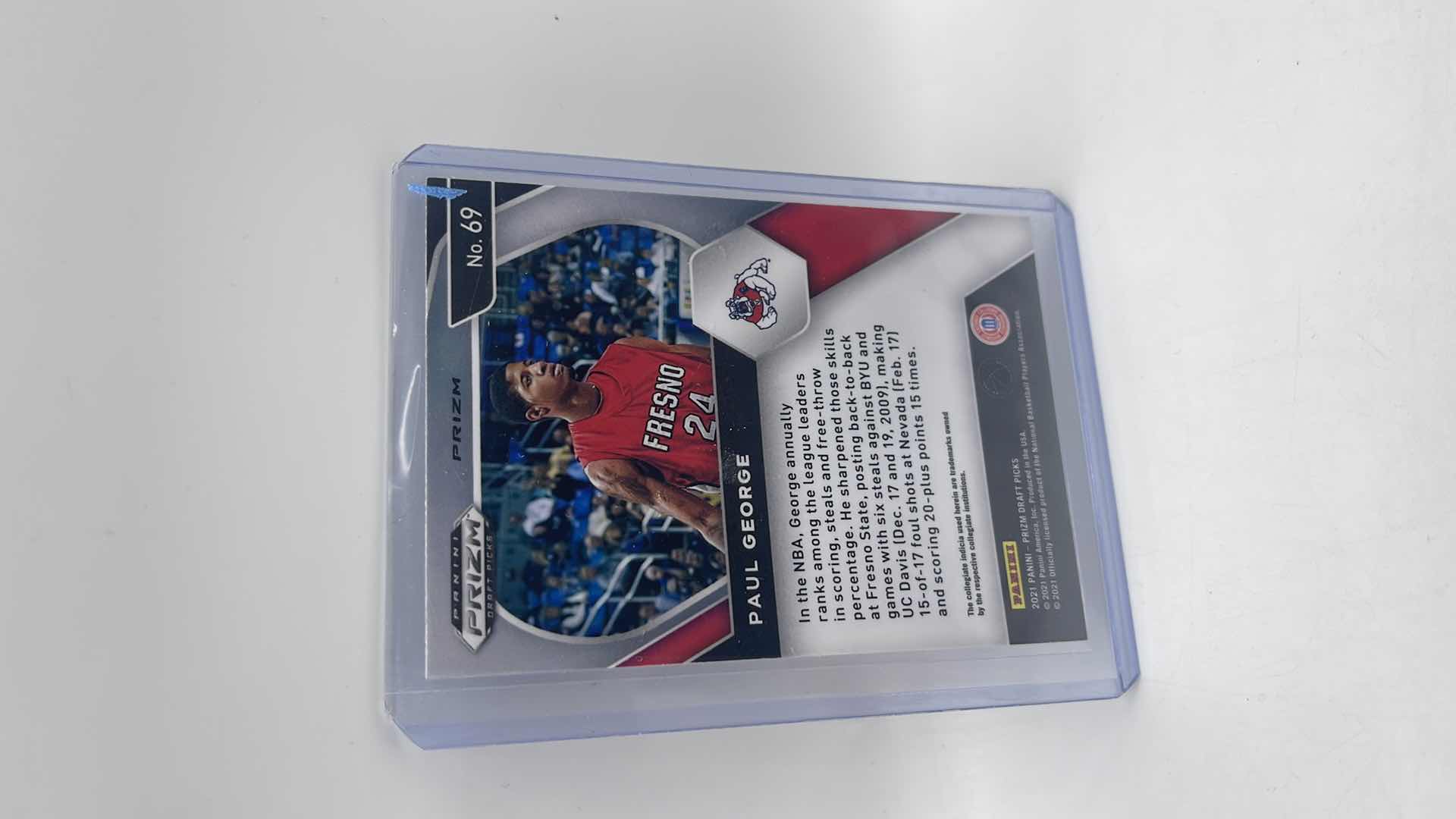 Photo 1 of 2021 PAUL GEORGE PANINI CARD 69