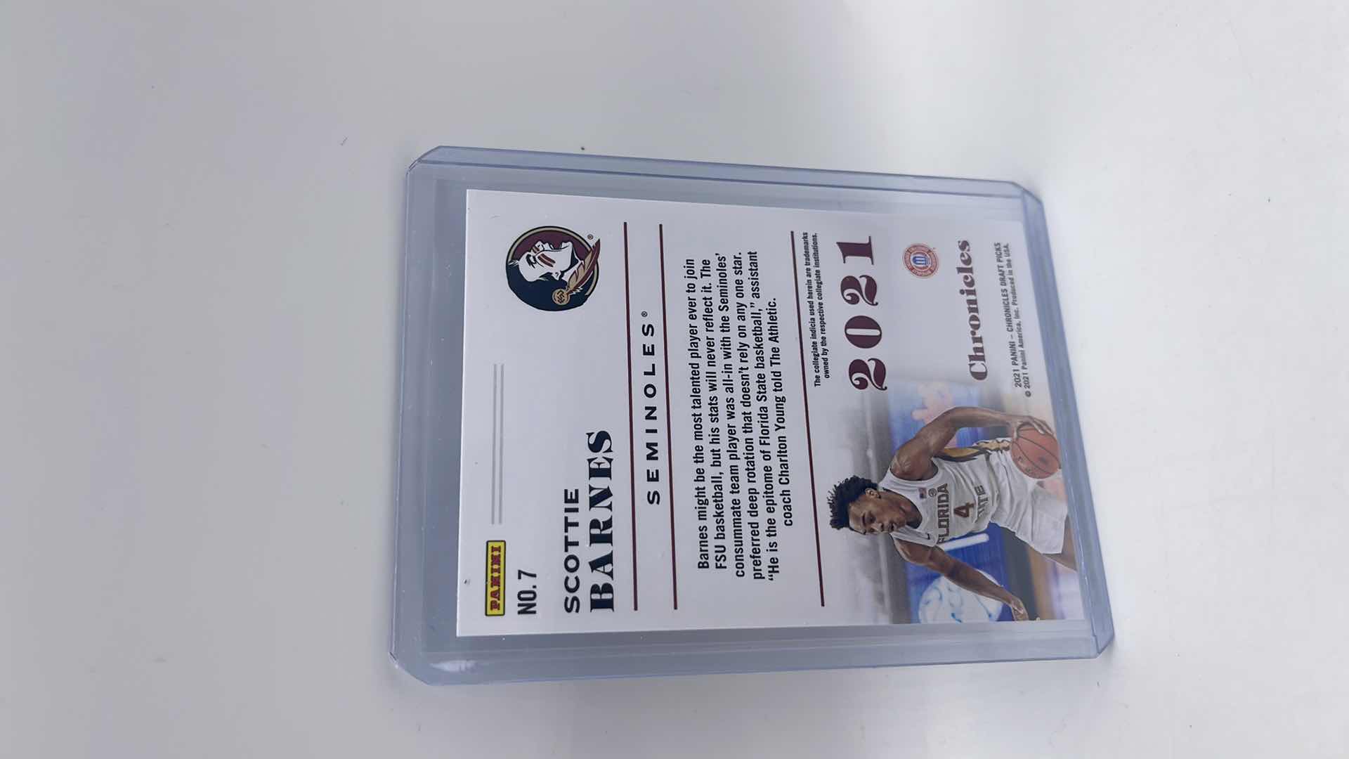 Photo 1 of 2021 SCOTTIE BARNES PANINI ROOKIE CARD 7